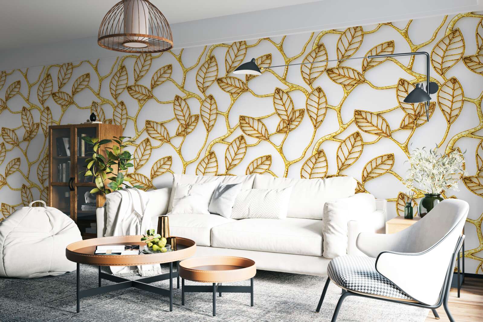 Fotobehang bladgoud textuur