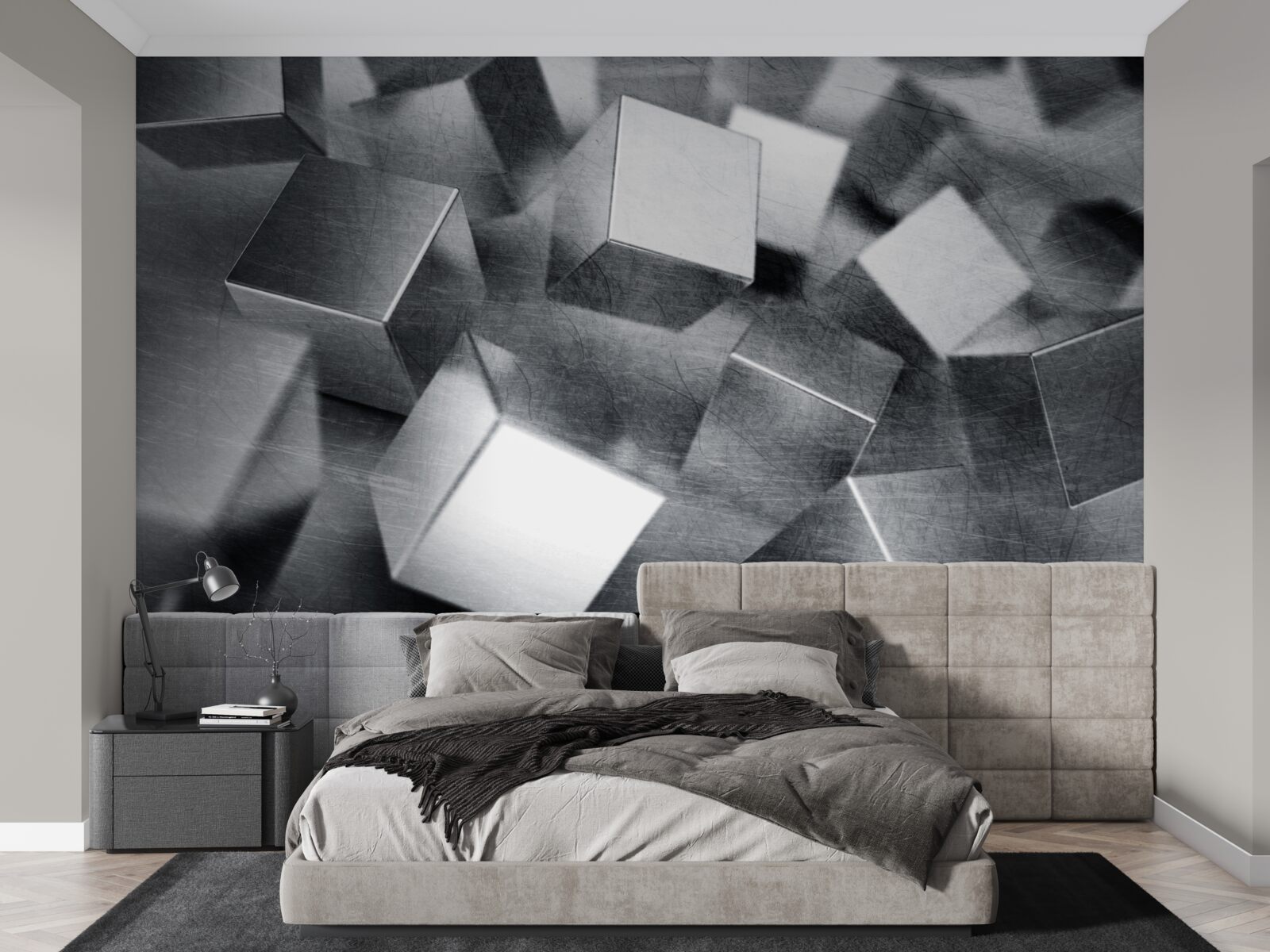 Fotobehang kubussen van staal