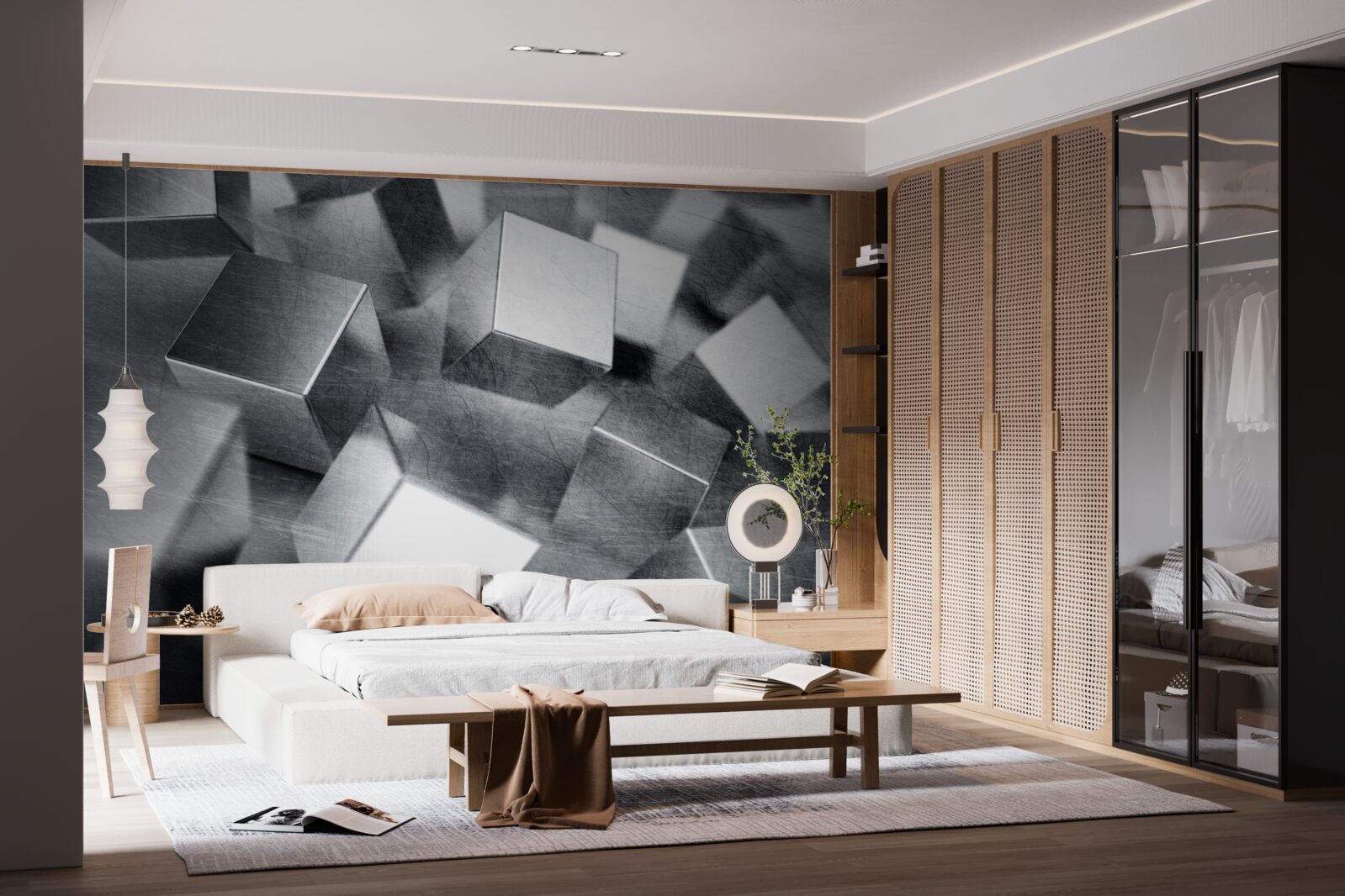 Fotobehang kubussen van staal