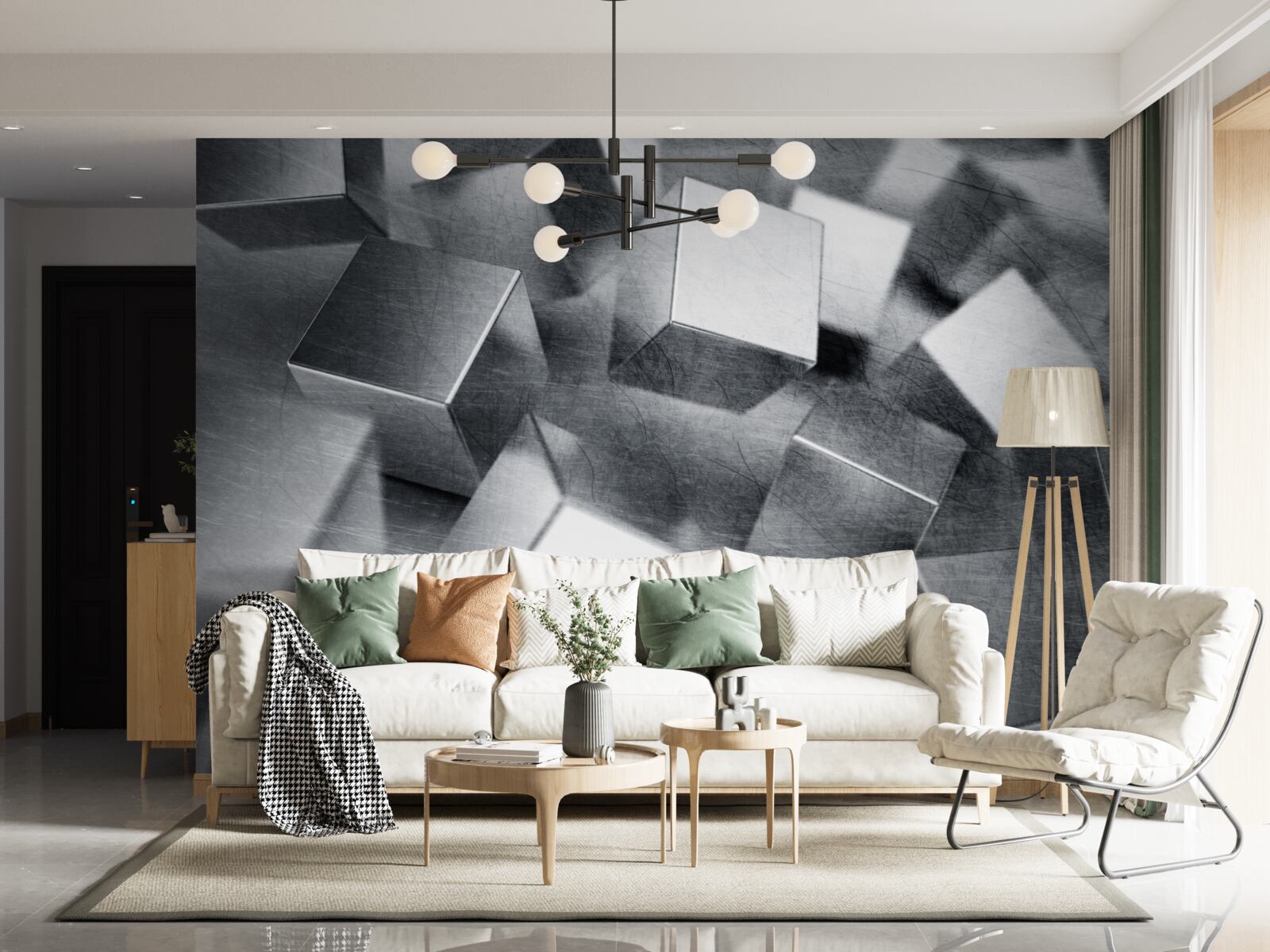 Fotobehang kubussen van staal