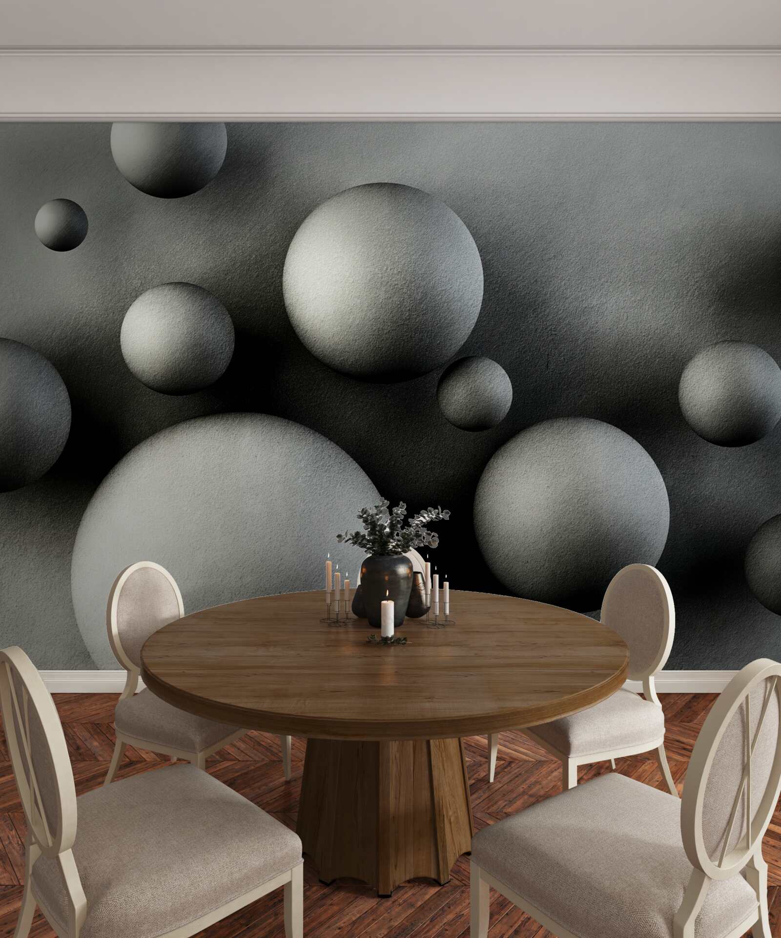 Fotobehang zwevende dichte ballen