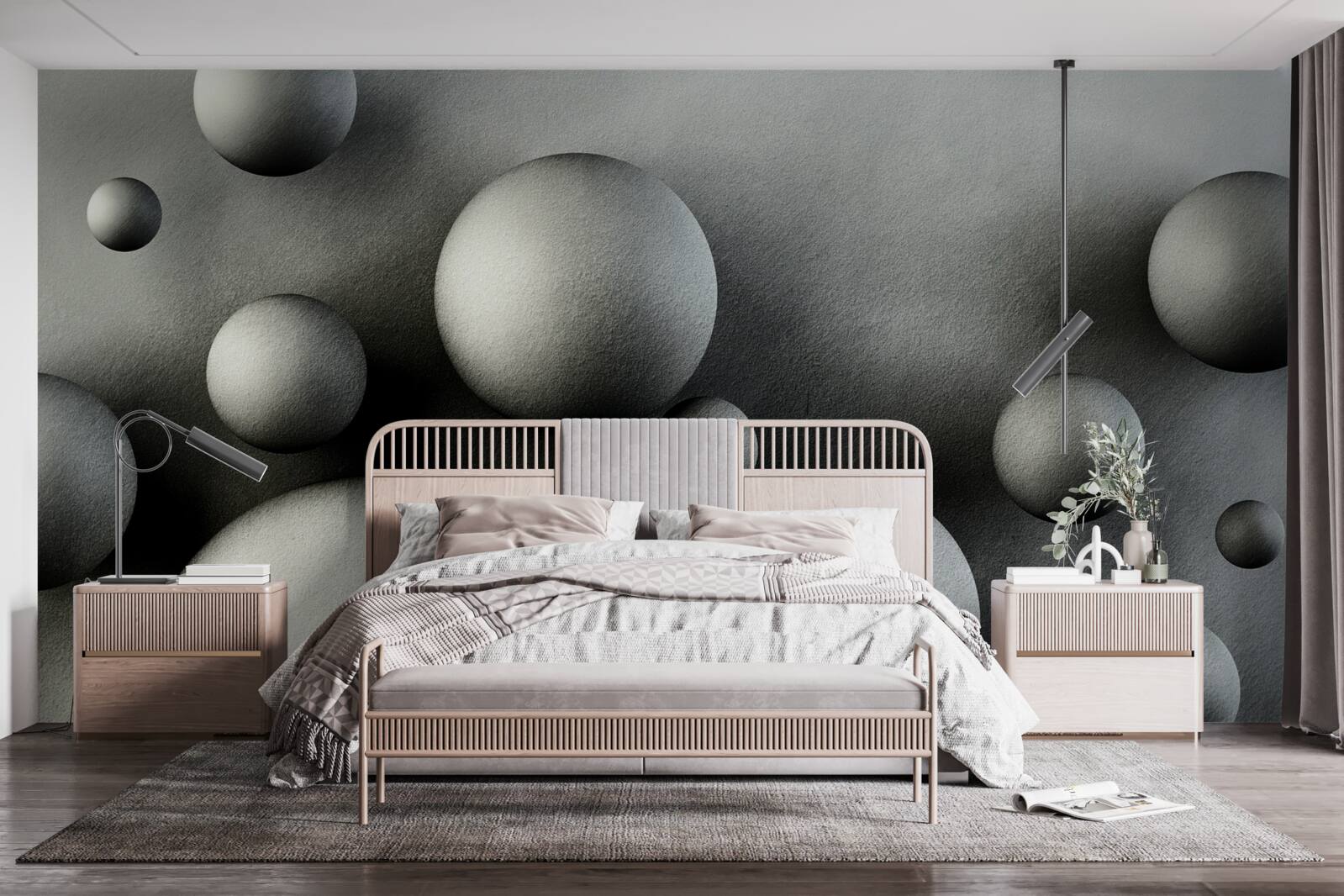 Fotobehang zwevende dichte ballen