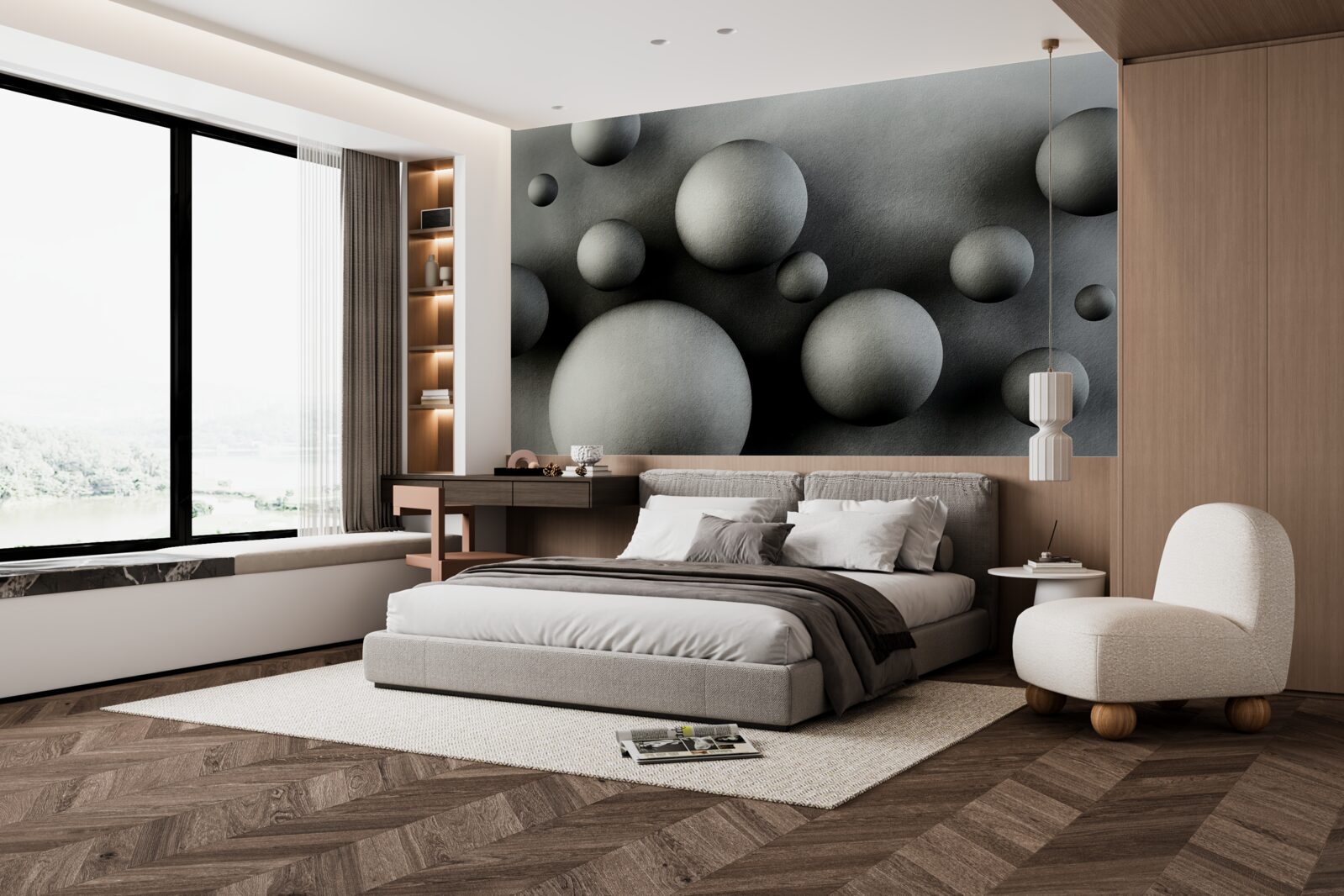 Fotobehang zwevende dichte ballen