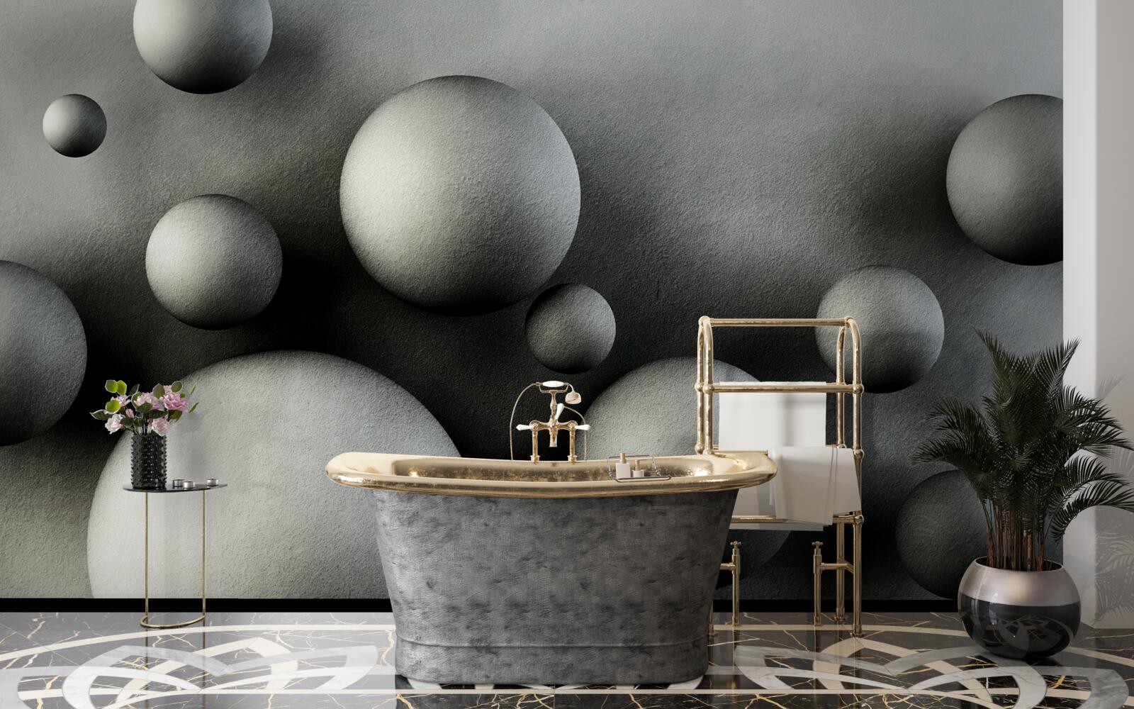 Fotobehang zwevende dichte ballen