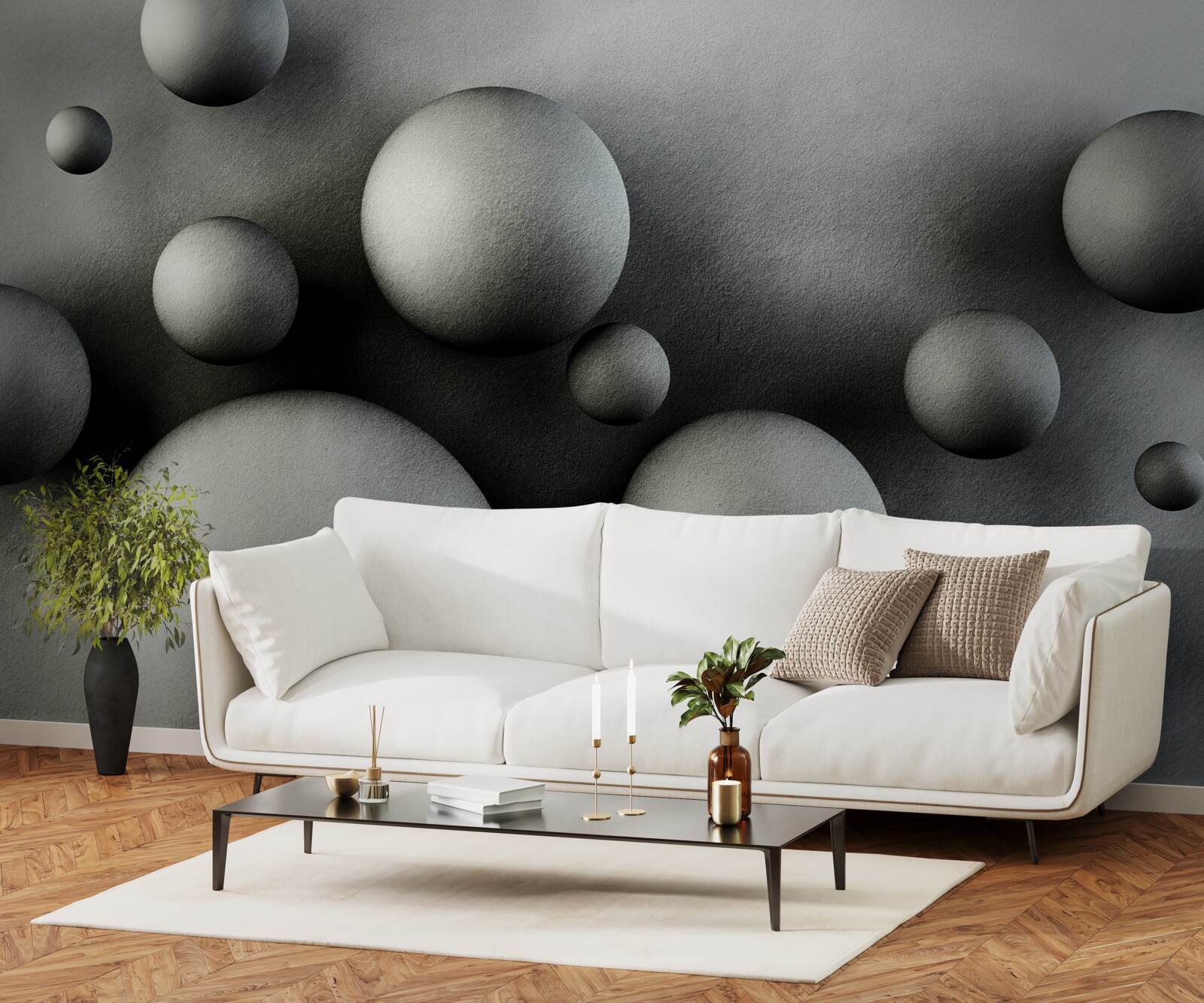 Fotobehang zwevende dichte ballen