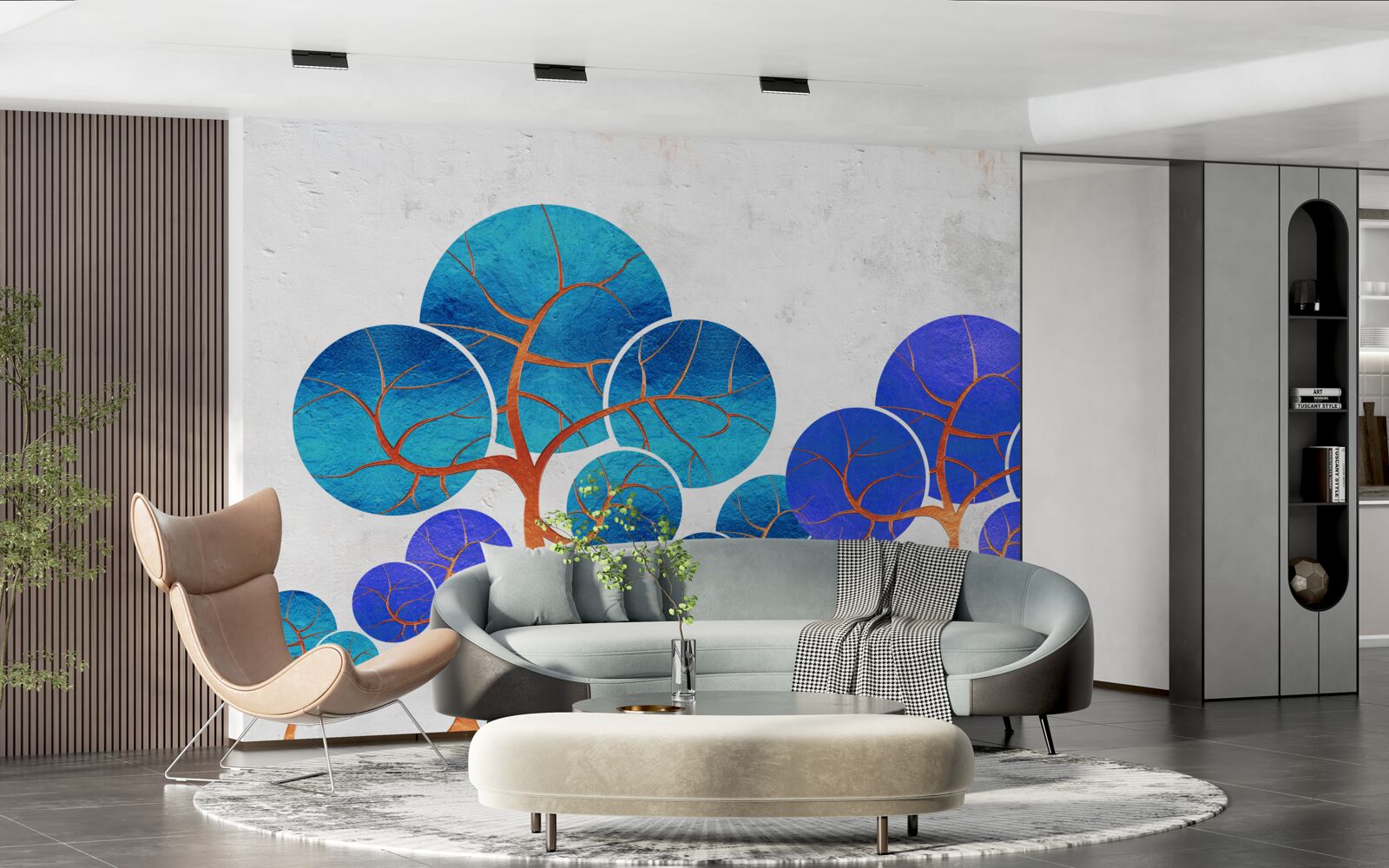 Fotobehang de bloemrijke boomtoppen zijn abstract