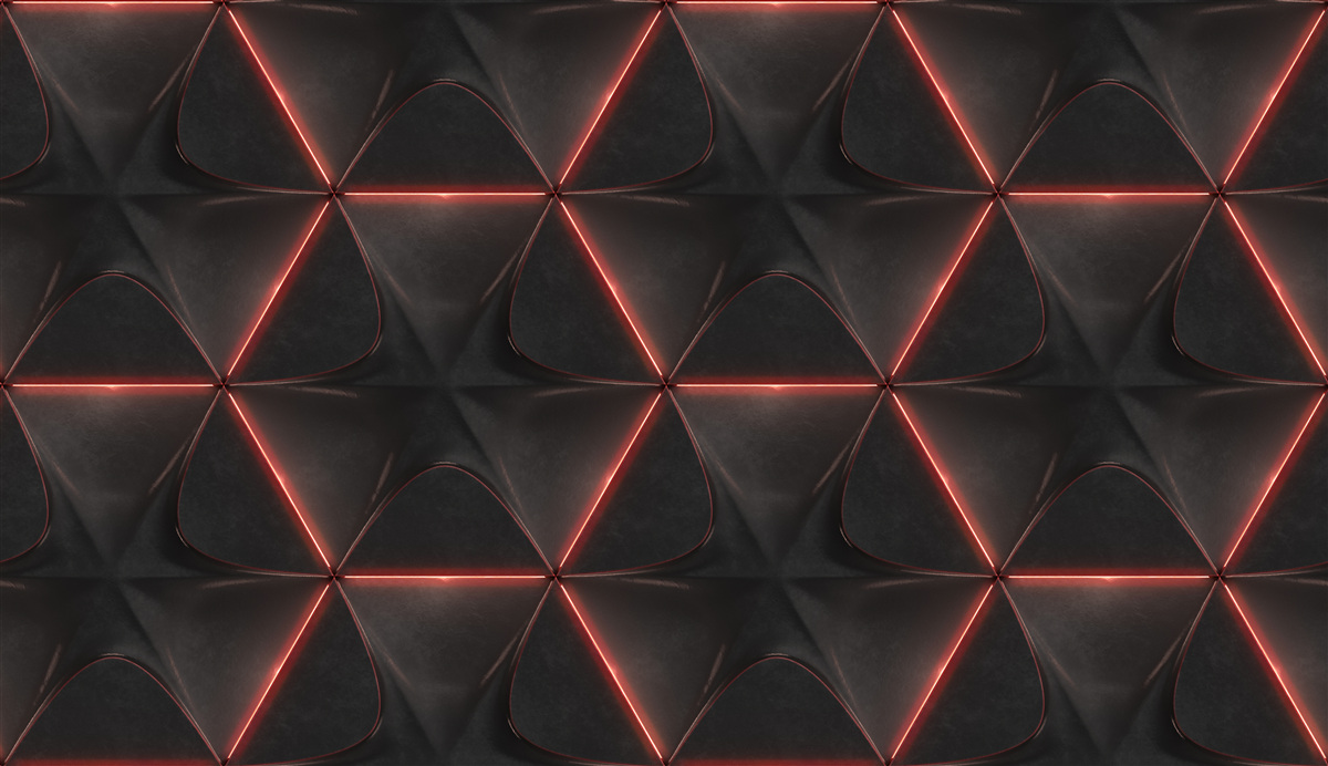 Fotobehang vijfhoeken met rode zijden van gelijke lengte