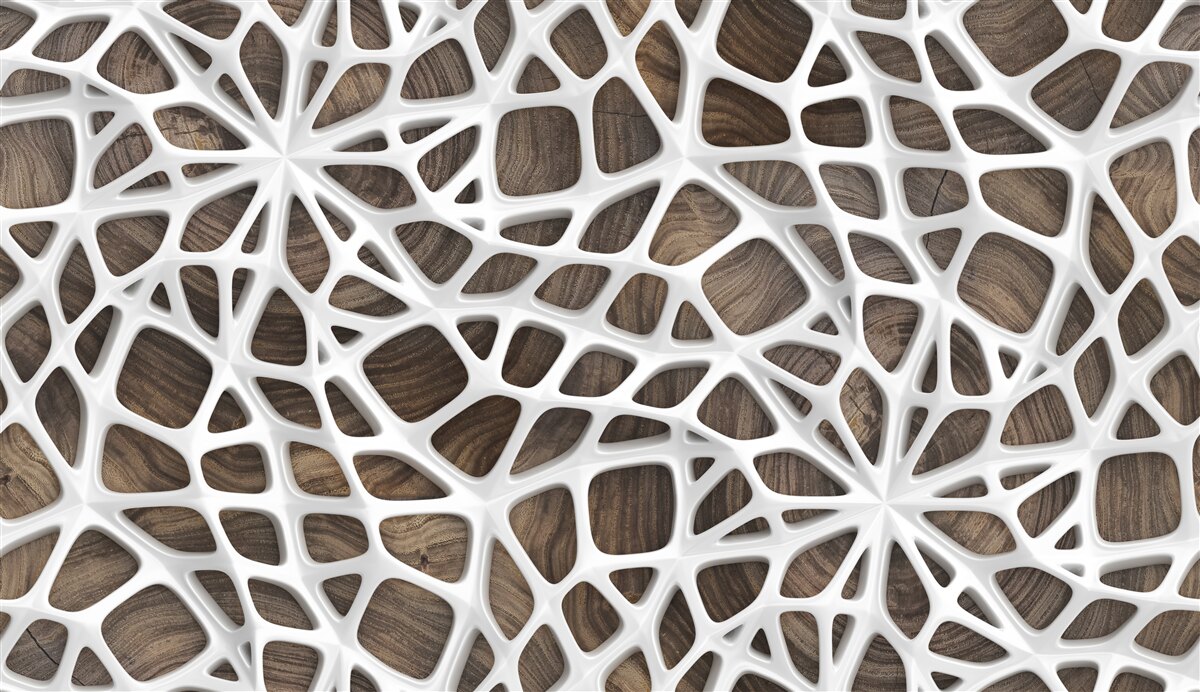 Fotobehang volumetrisch sneeuwwit netwerk