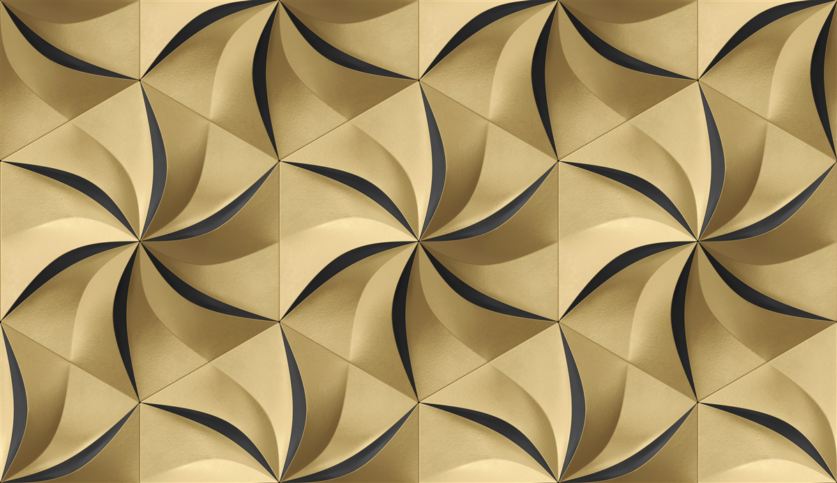 Fotobehang mosterdsterren in geometrische stijl