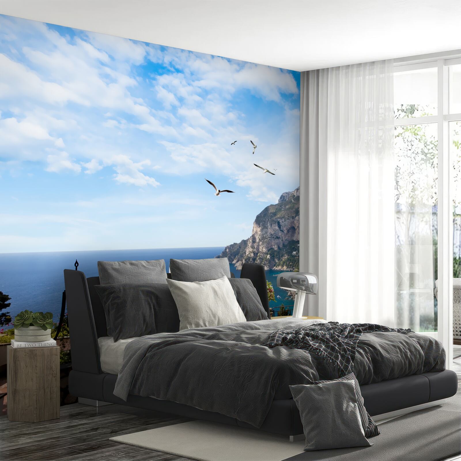 Fotobehang oceaan en bergen in het landschap