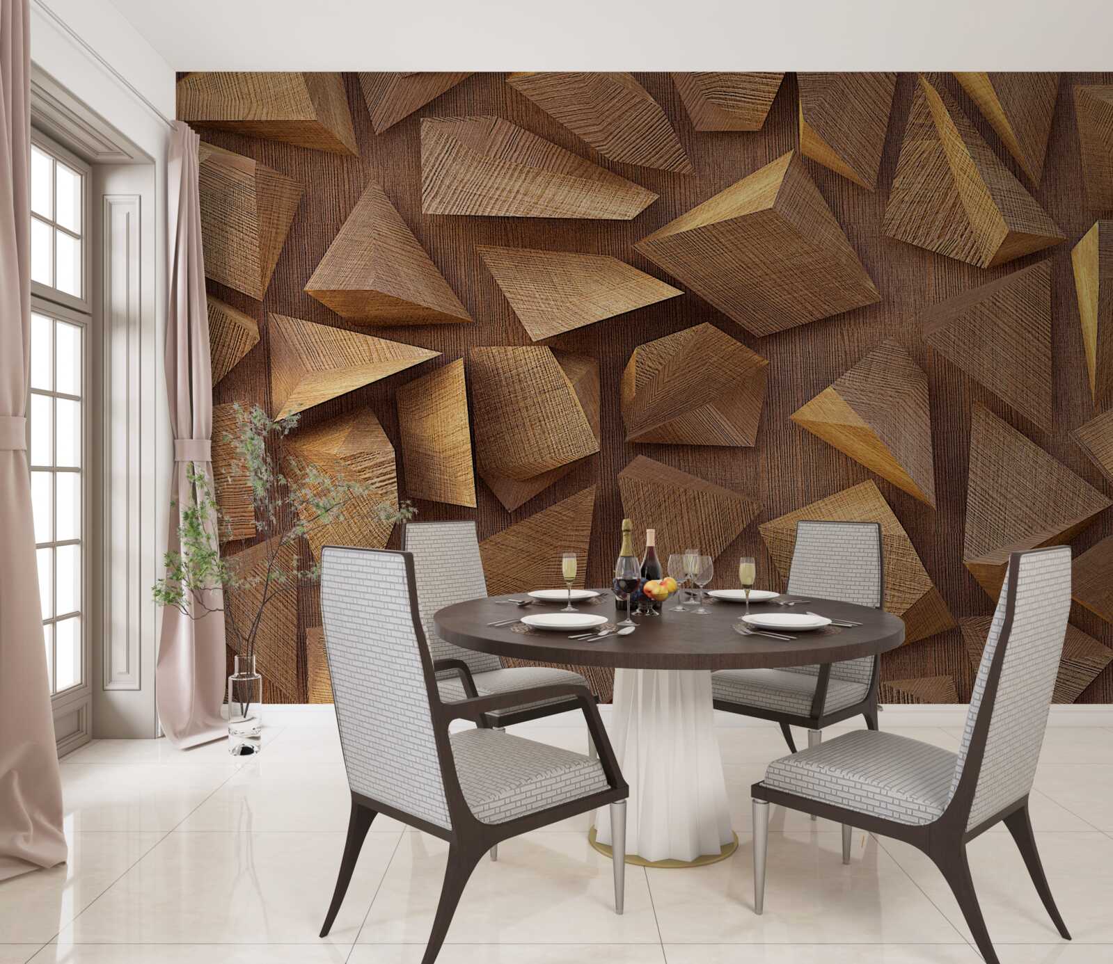 Fotobehang diverse stukken hout