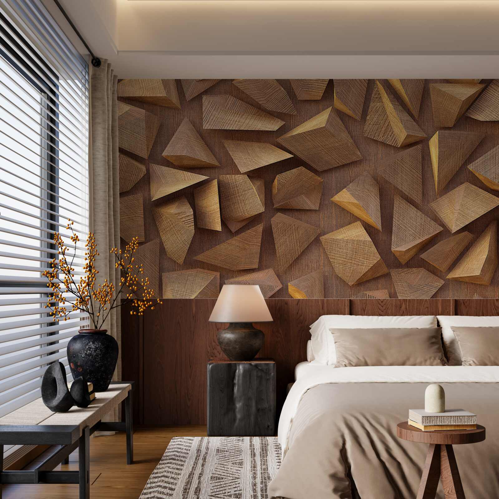 Fotobehang diverse stukken hout