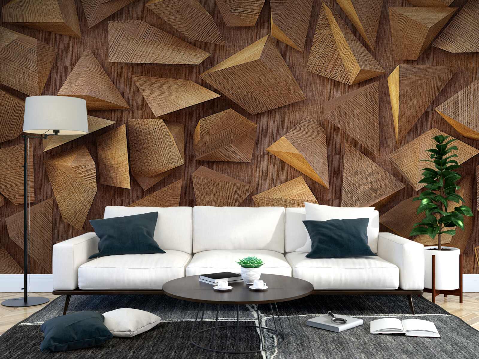 Fotobehang diverse stukken hout