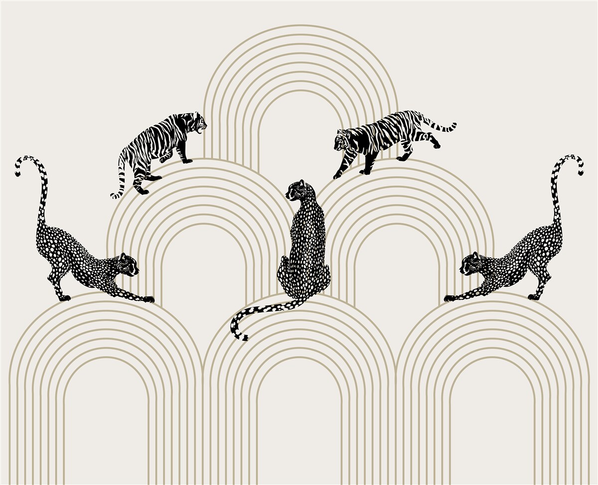 Fotobehang tijgers en panters in de hooglanden