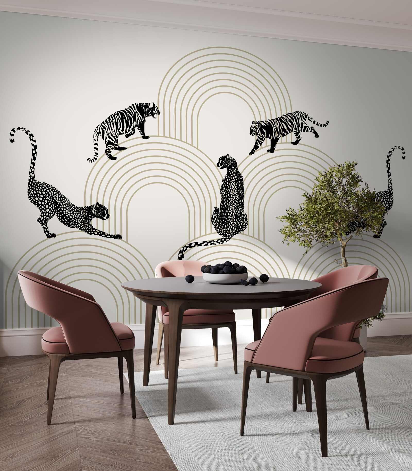 Fotobehang tijgers en panters in de hooglanden