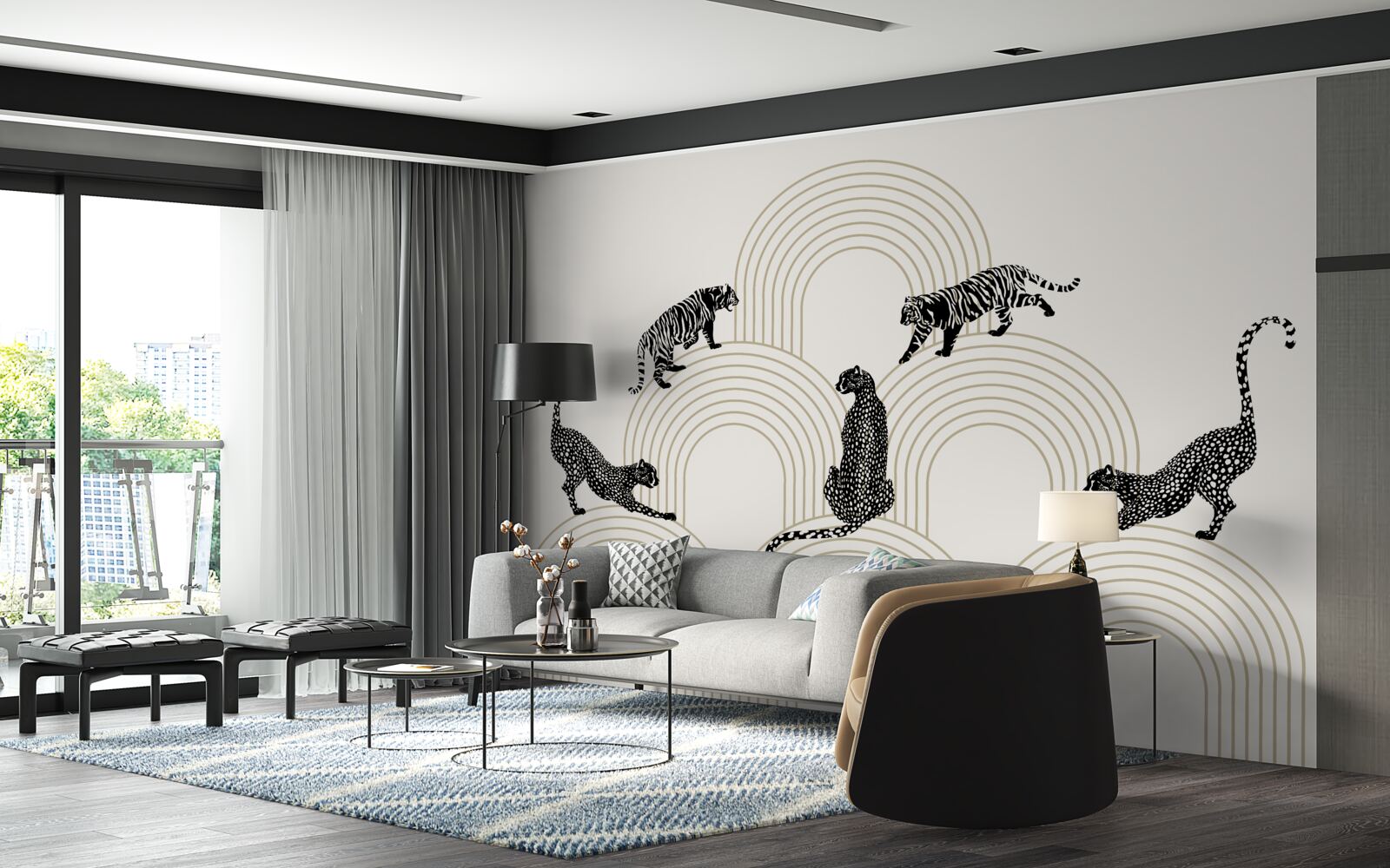 Fotobehang tijgers en panters in de hooglanden