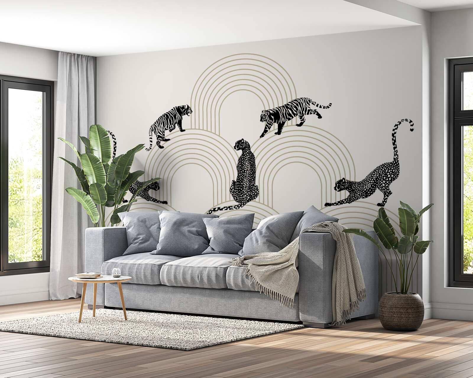 Fotobehang tijgers en panters in de hooglanden