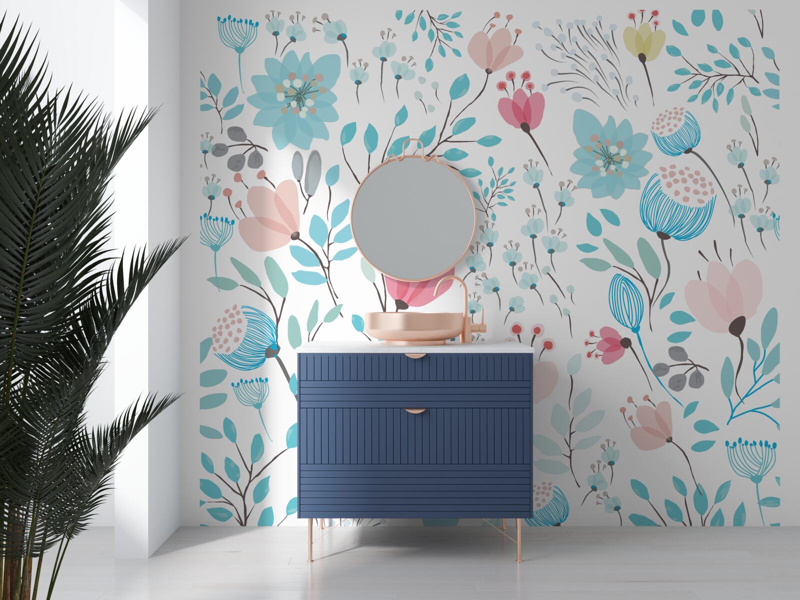 Fotobehang combinatie van rijke blauwe kleuren