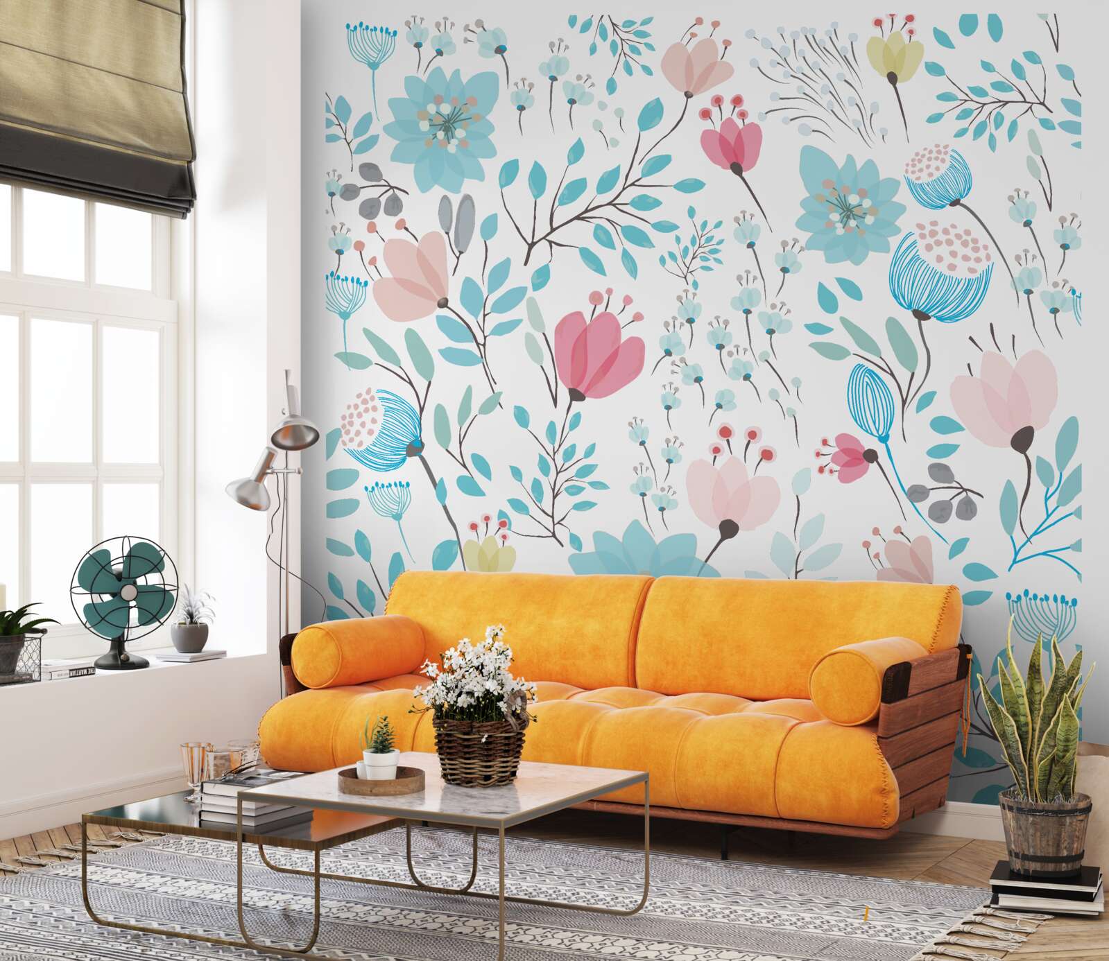 Fotobehang combinatie van rijke blauwe kleuren