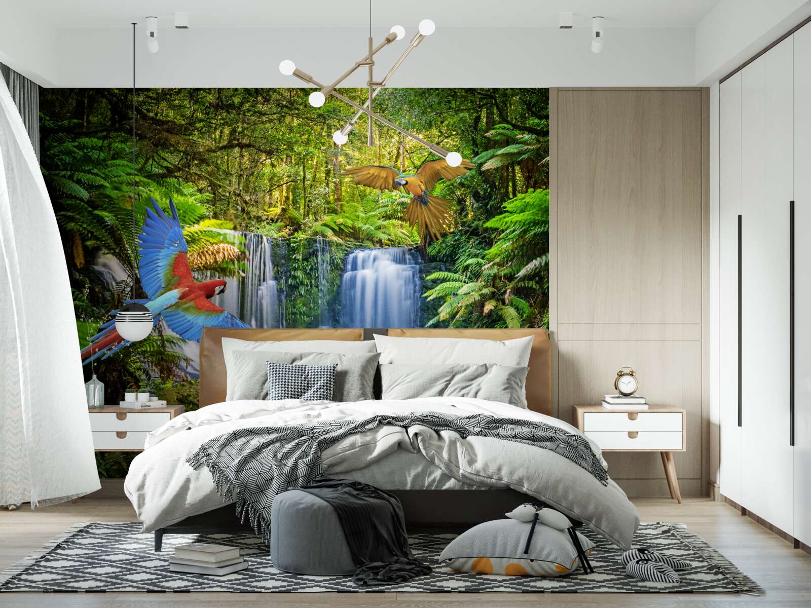 Fotobehang een verborgen waterval in het bos