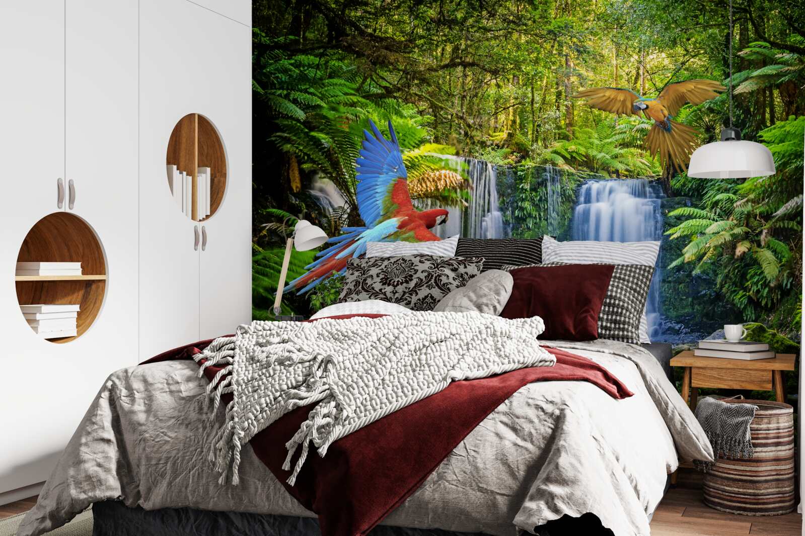 Fotobehang een verborgen waterval in het bos