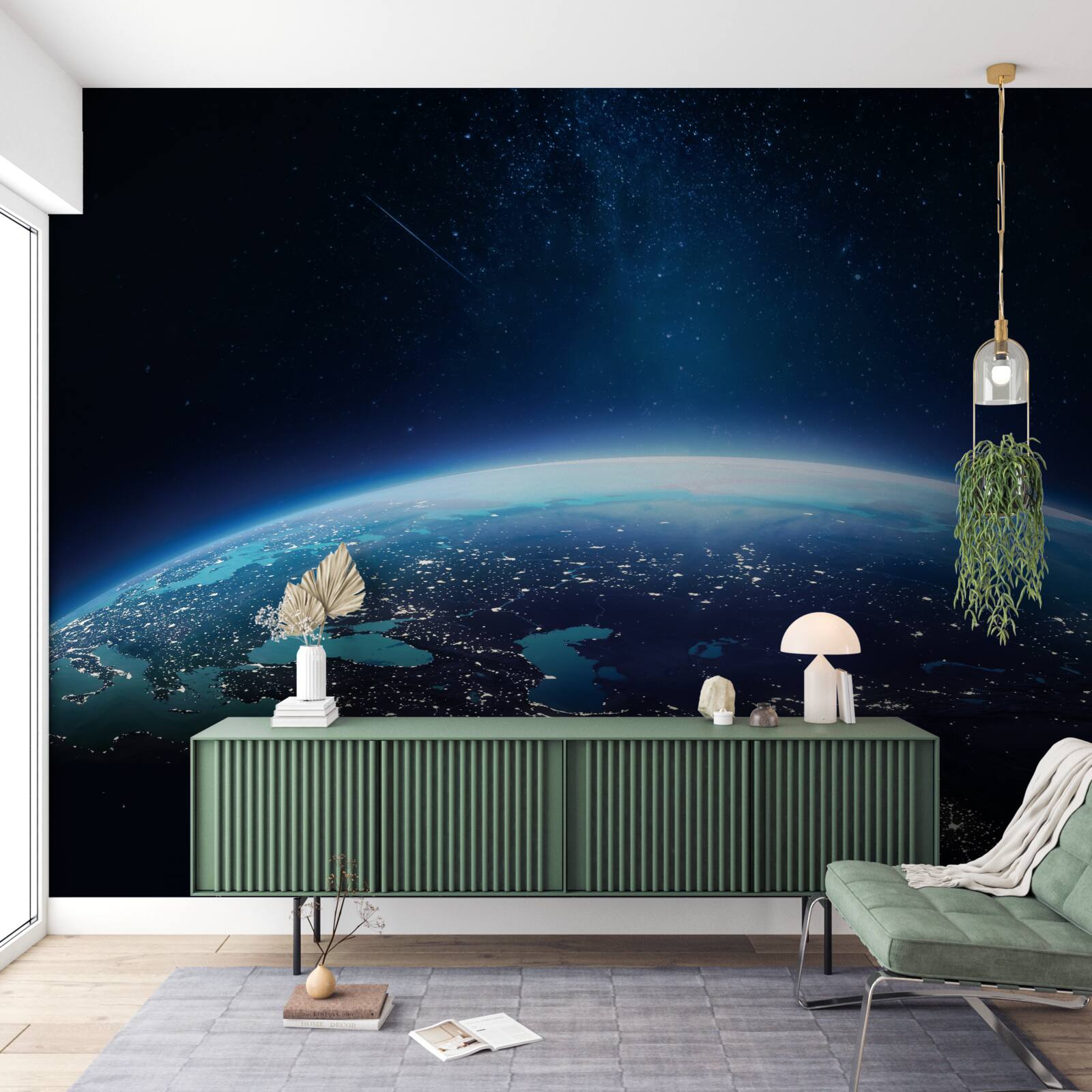 Fotobehang nachtelijk grondoppervlak