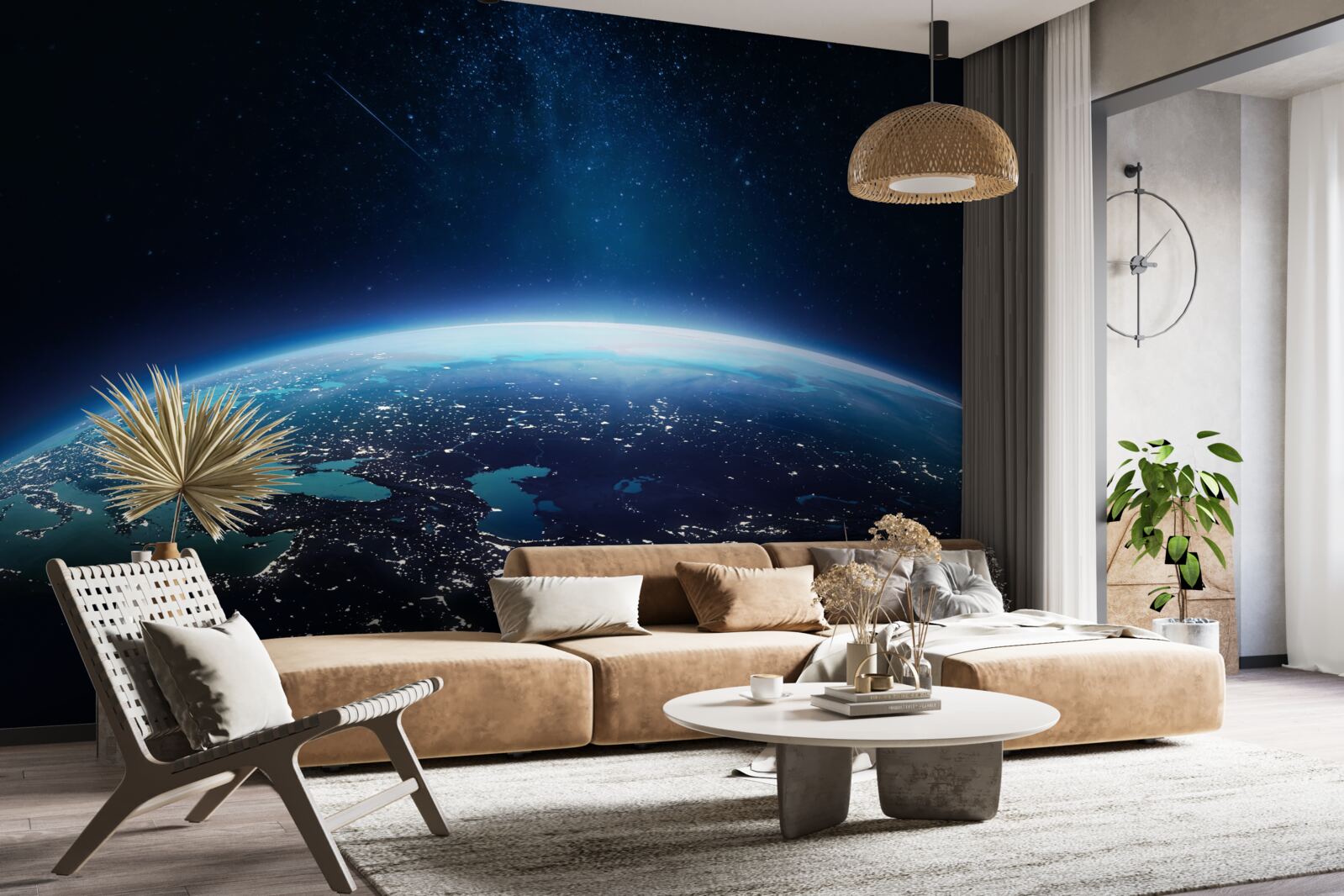 Fotobehang nachtelijk grondoppervlak