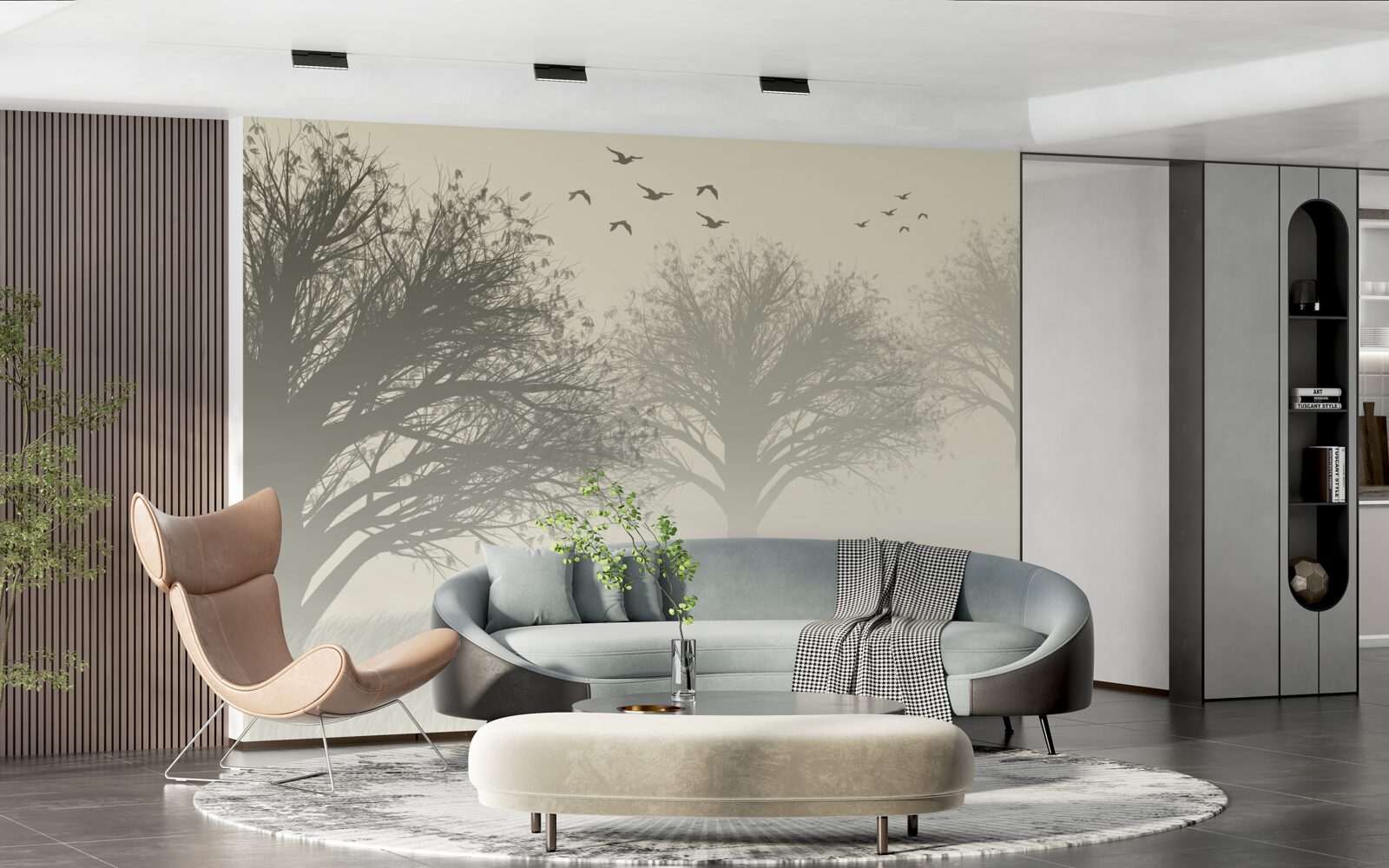 Fotobehang vogels vliegen weg voor de winter