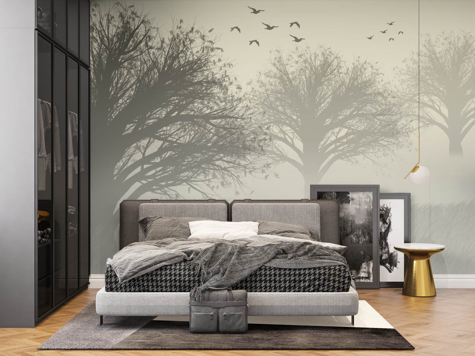 Fotobehang vogels vliegen weg voor de winter