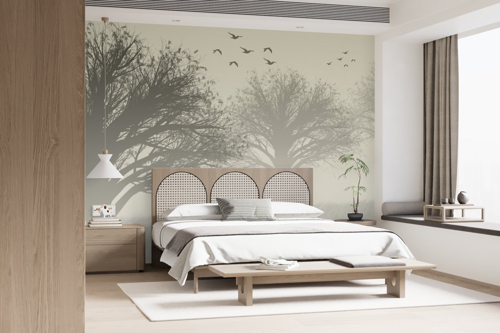 Fotobehang vogels vliegen weg voor de winter