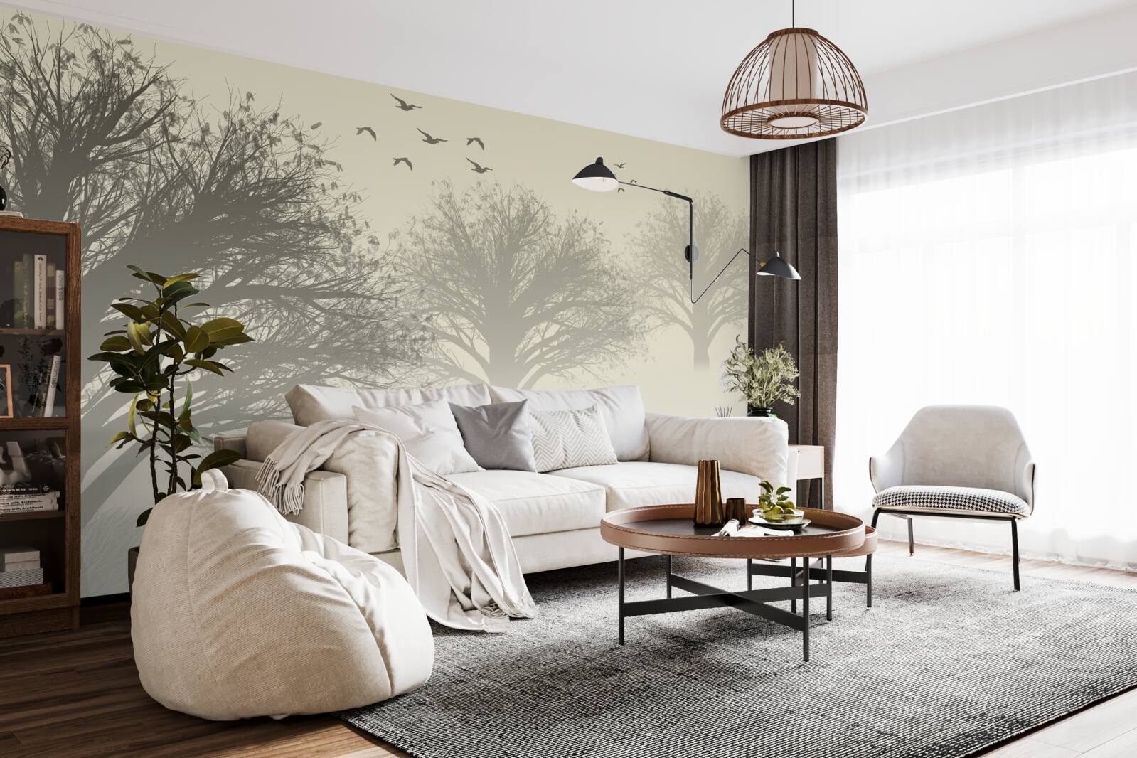 Fotobehang vogels vliegen weg voor de winter