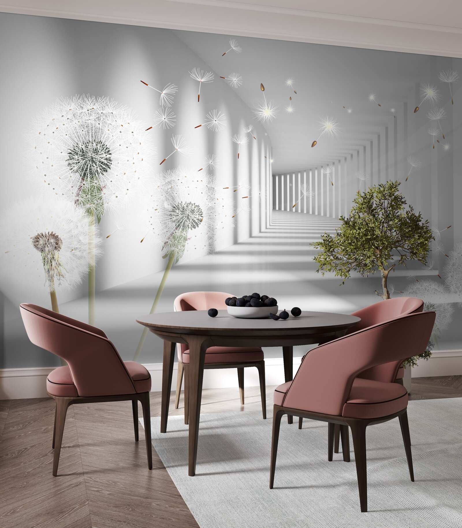 Fotobehang een eindeloze tunnel bezaaid met miljoenpoten