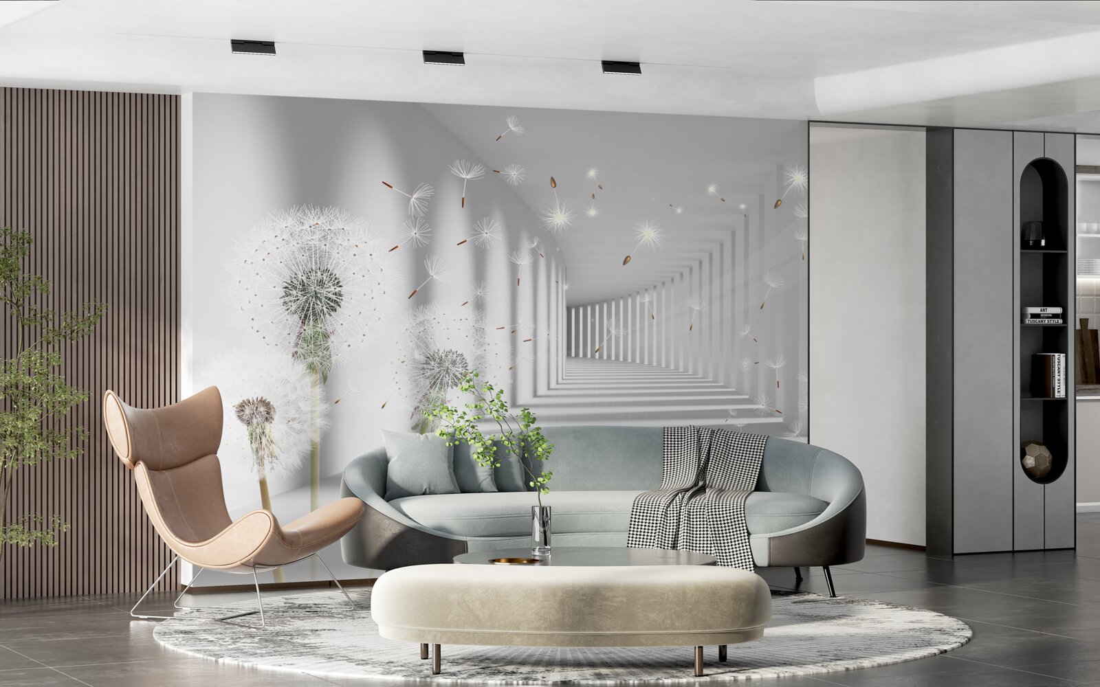 Fotobehang een eindeloze tunnel bezaaid met miljoenpoten