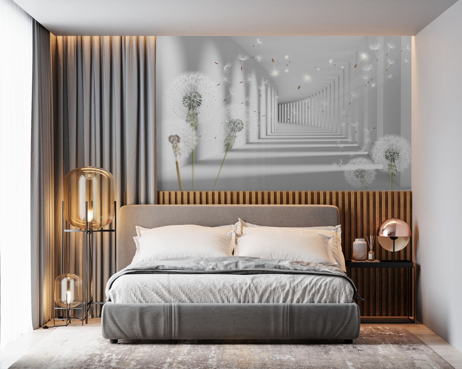 Fotobehang een eindeloze tunnel bezaaid met miljoenpoten