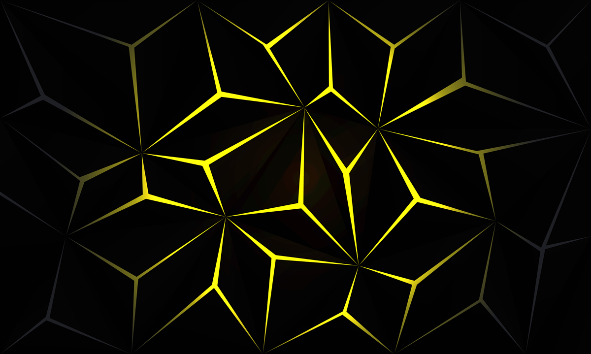 Fotobehang de letters zijn zwart met gele markering