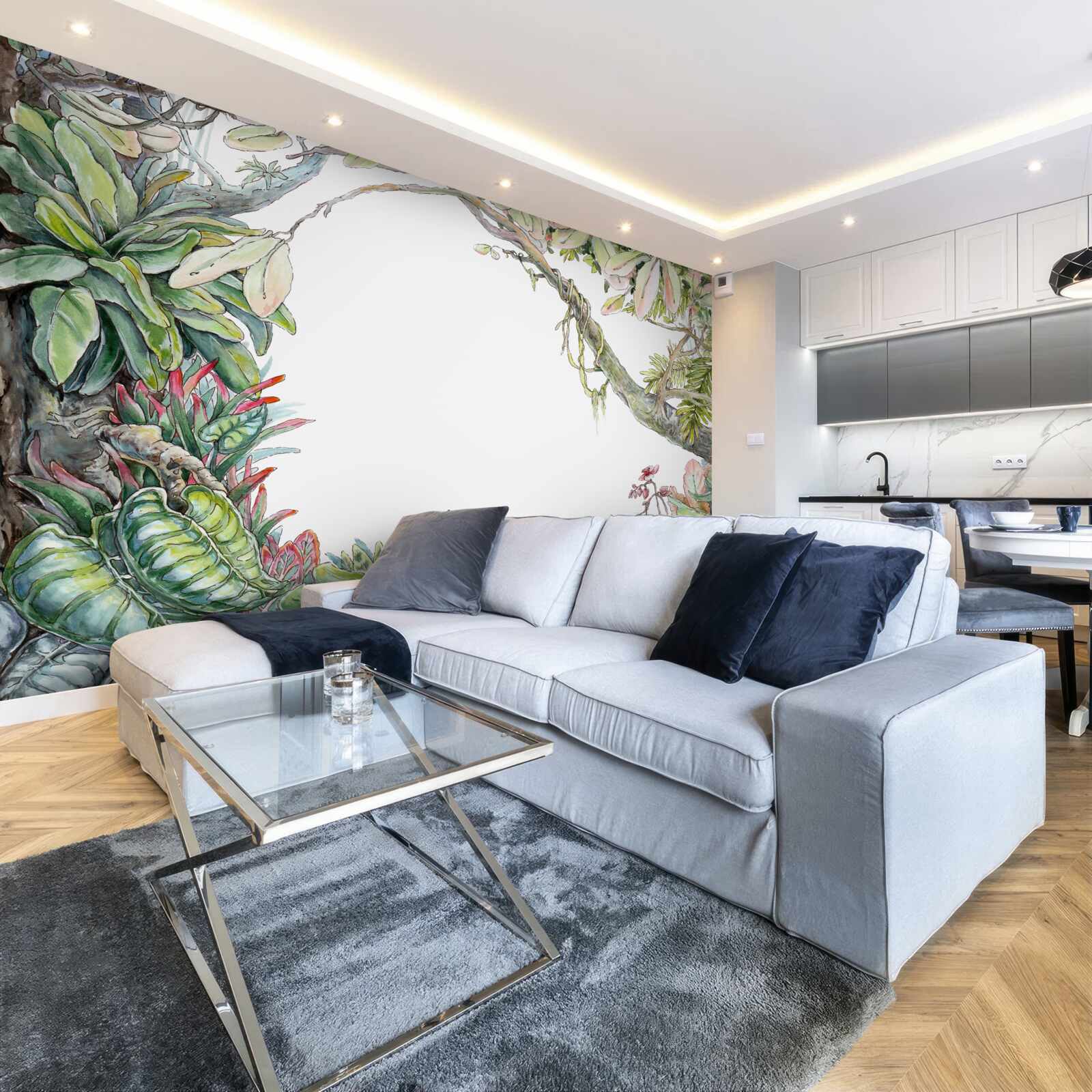 Fotobehang weelderig groen tropisch bos