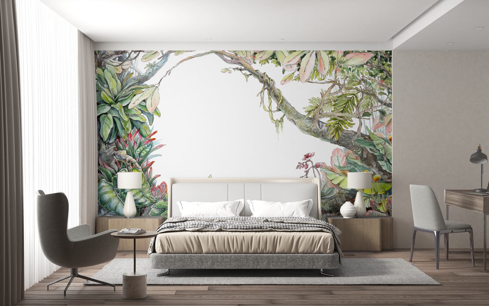 Fotobehang weelderig groen tropisch bos