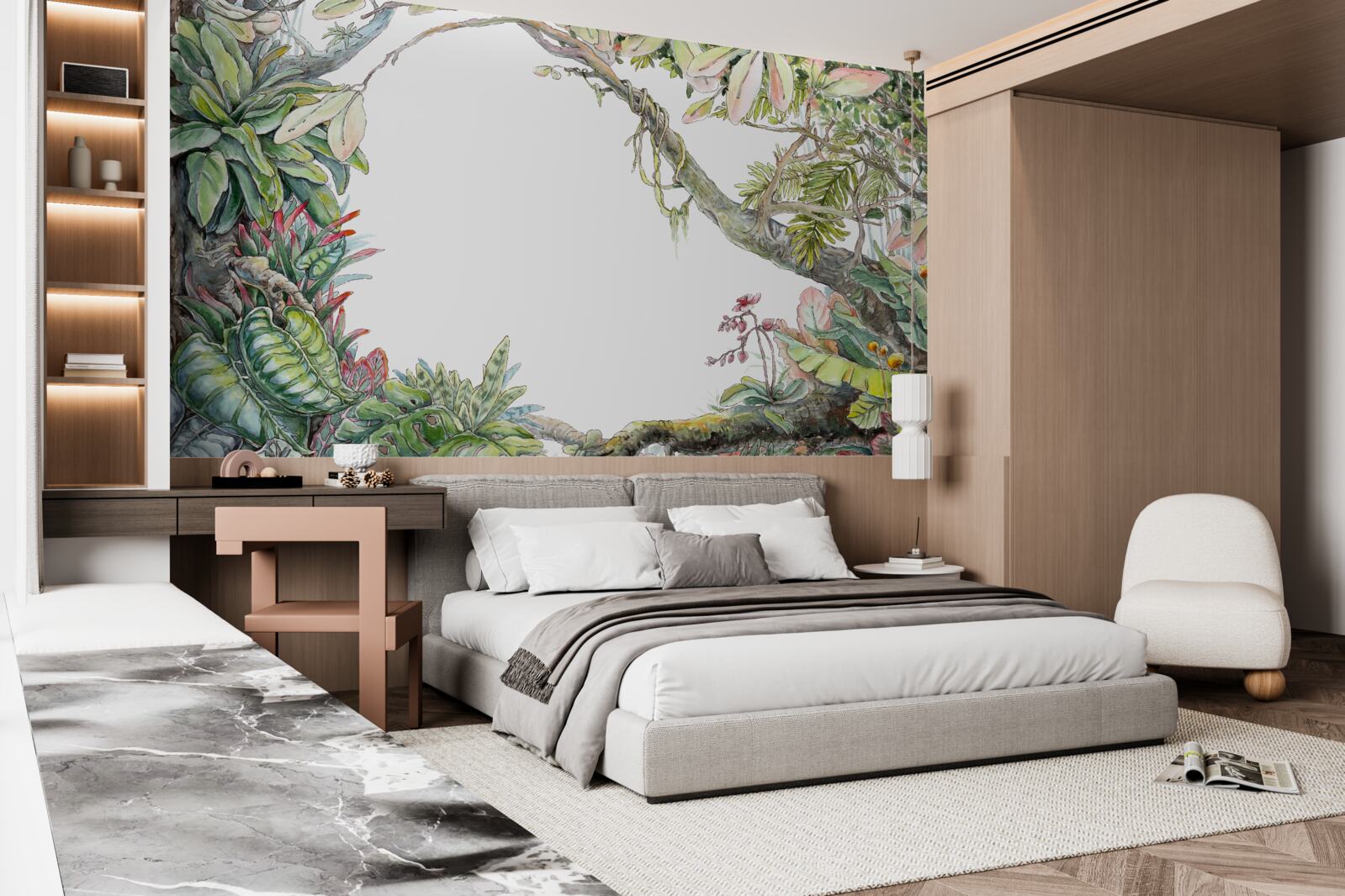 Fotobehang weelderig groen tropisch bos