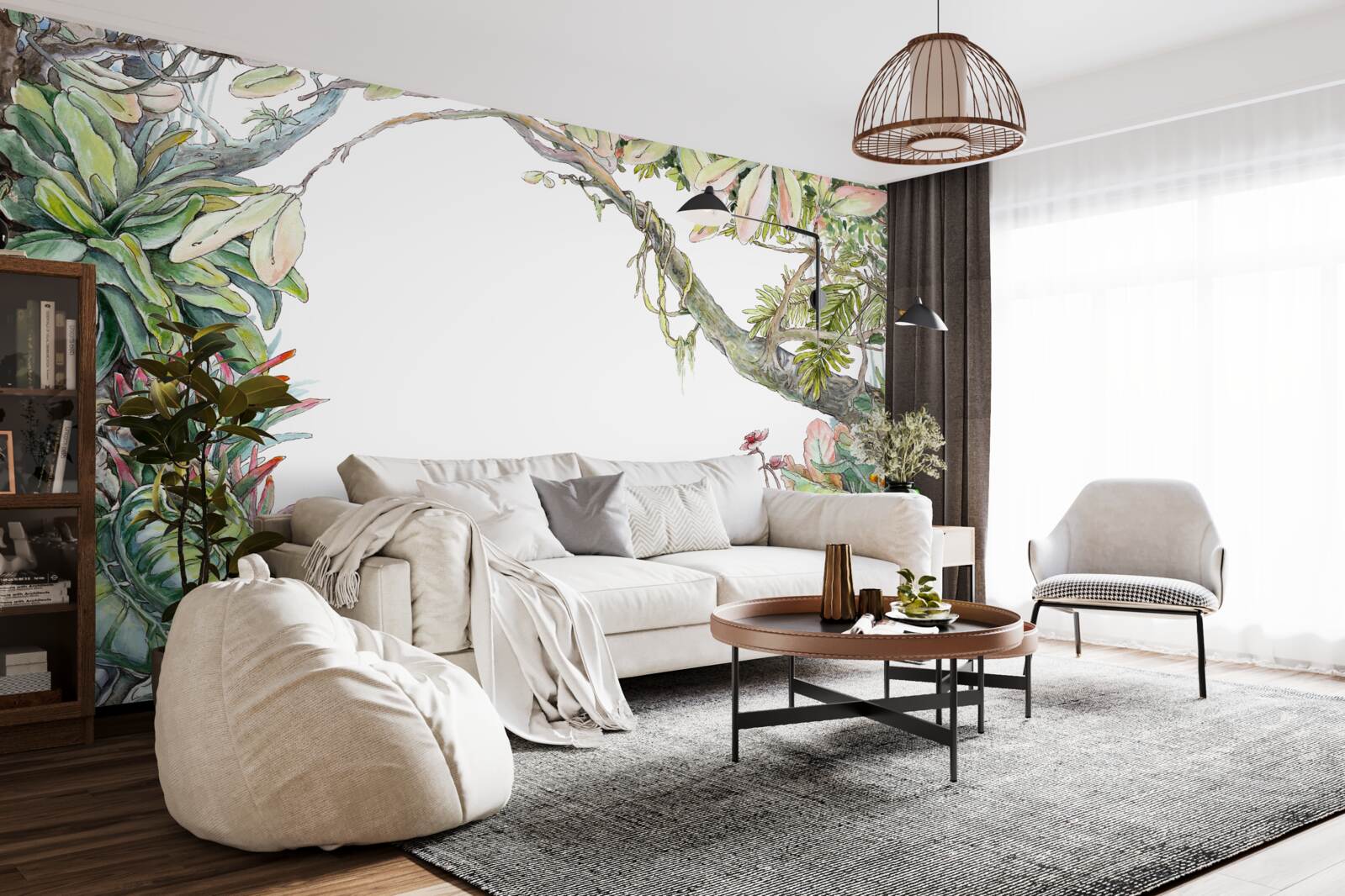 Fotobehang weelderig groen tropisch bos