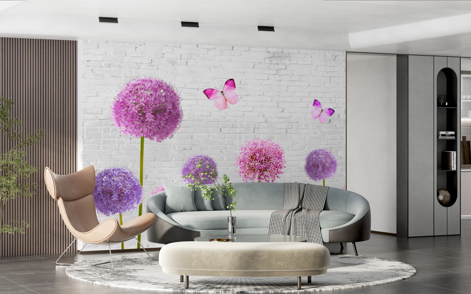 Fotobehang pluizige reeën in alle kleuren