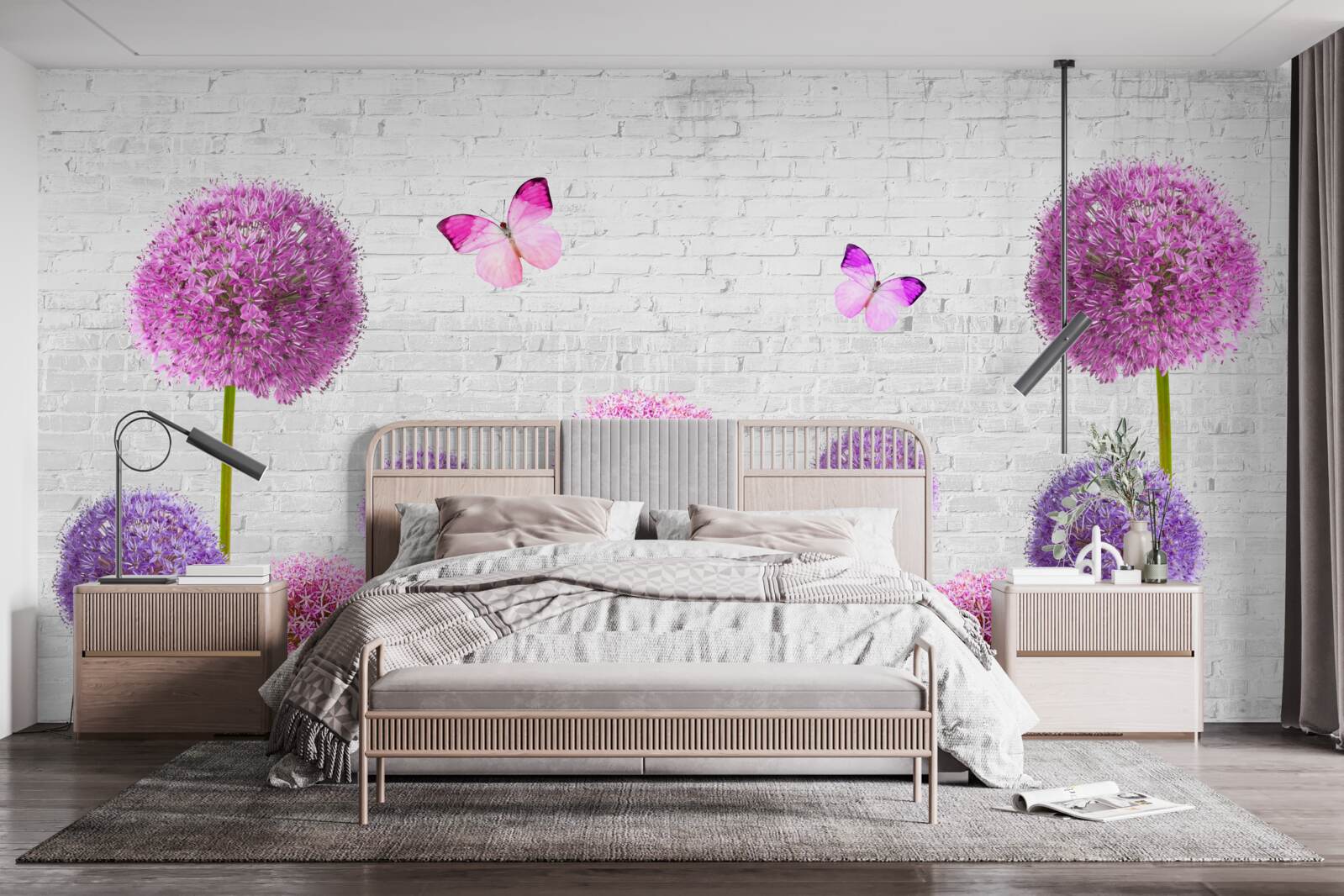 Fotobehang pluizige reeën in alle kleuren