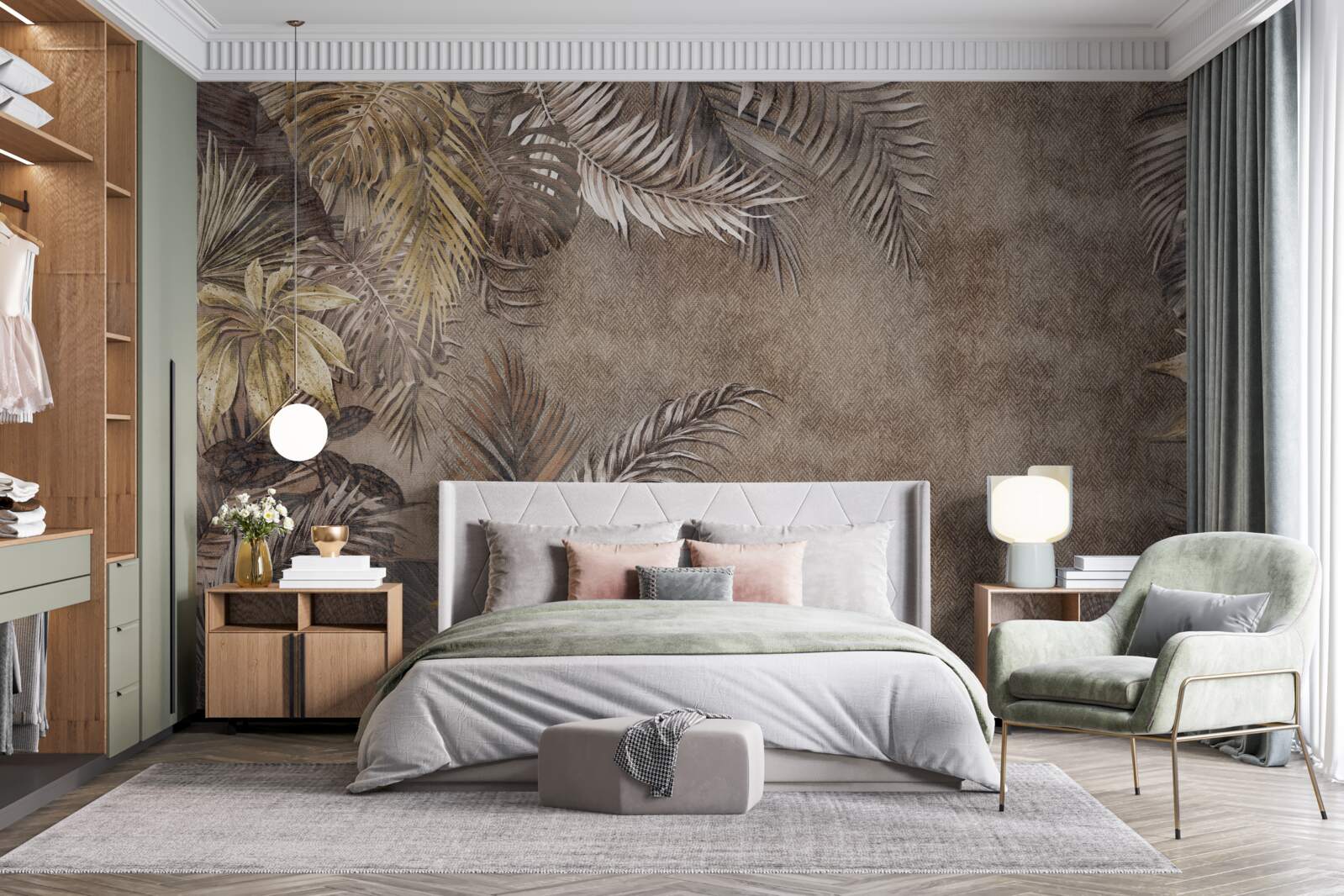 Fotobehang nachtelijke tropen onder het geritsel van bladeren