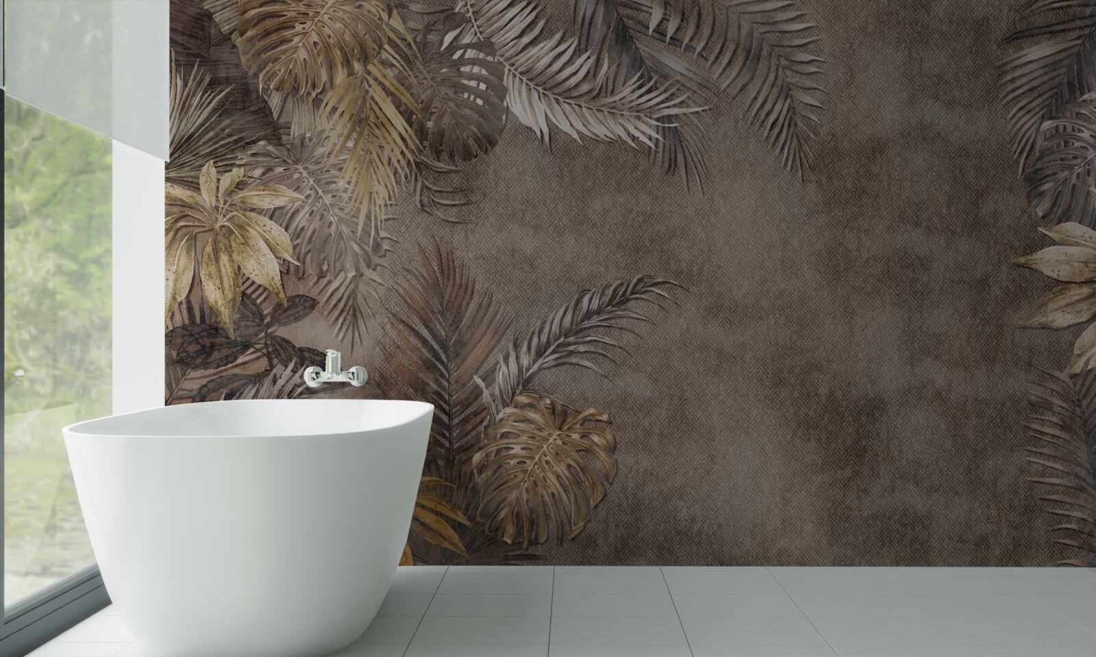 Fotobehang nachtelijke tropen onder het geritsel van bladeren