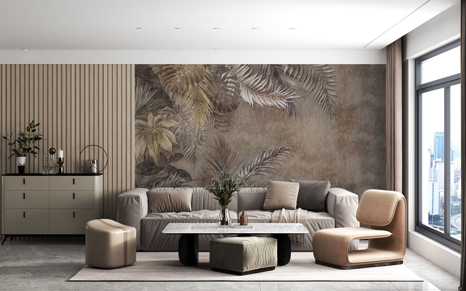 Fotobehang nachtelijke tropen onder het geritsel van bladeren