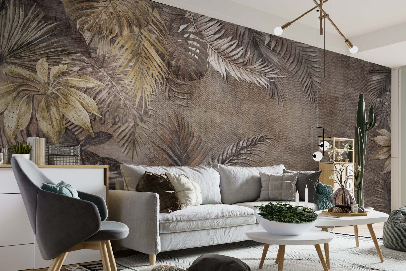 Fotobehang nachtelijke tropen onder het geritsel van bladeren