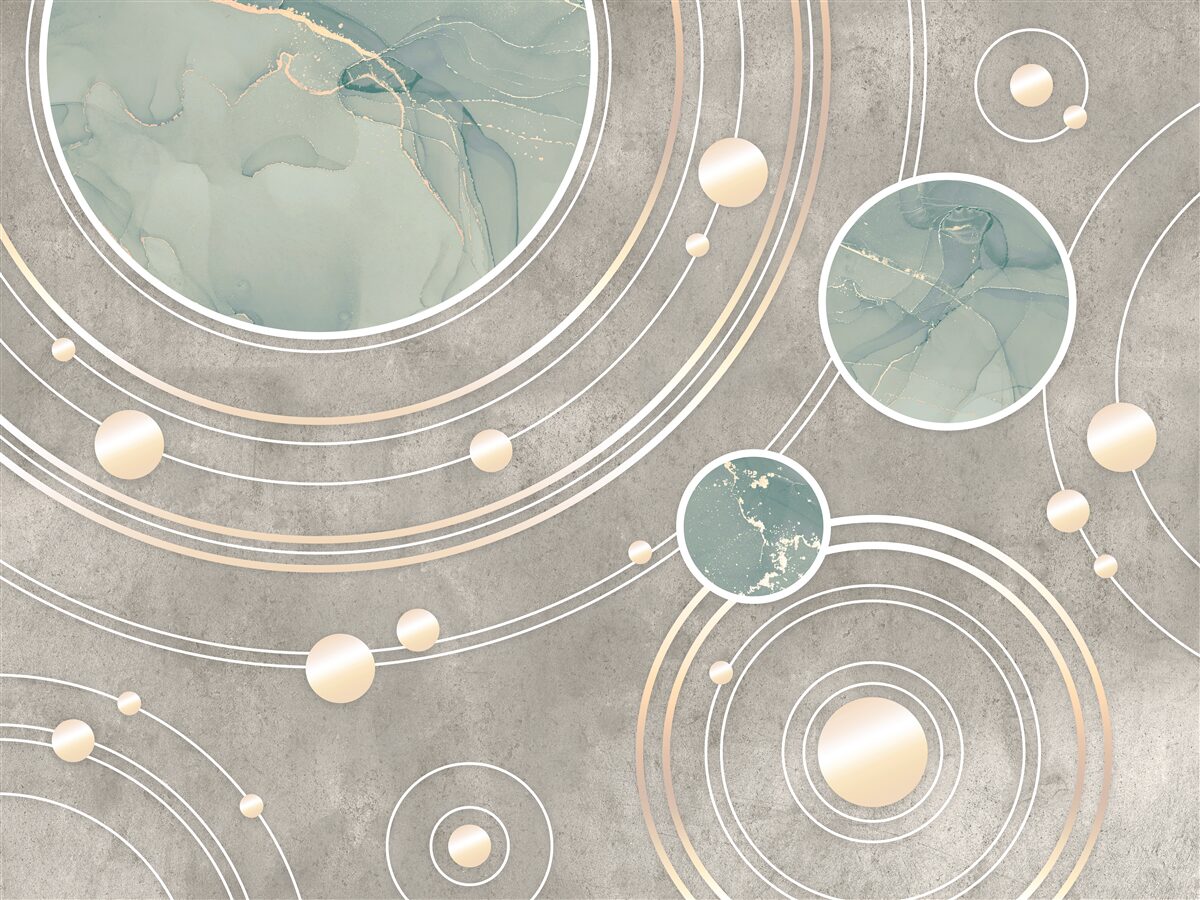 Fotobehang kosmische abstracte cirkels