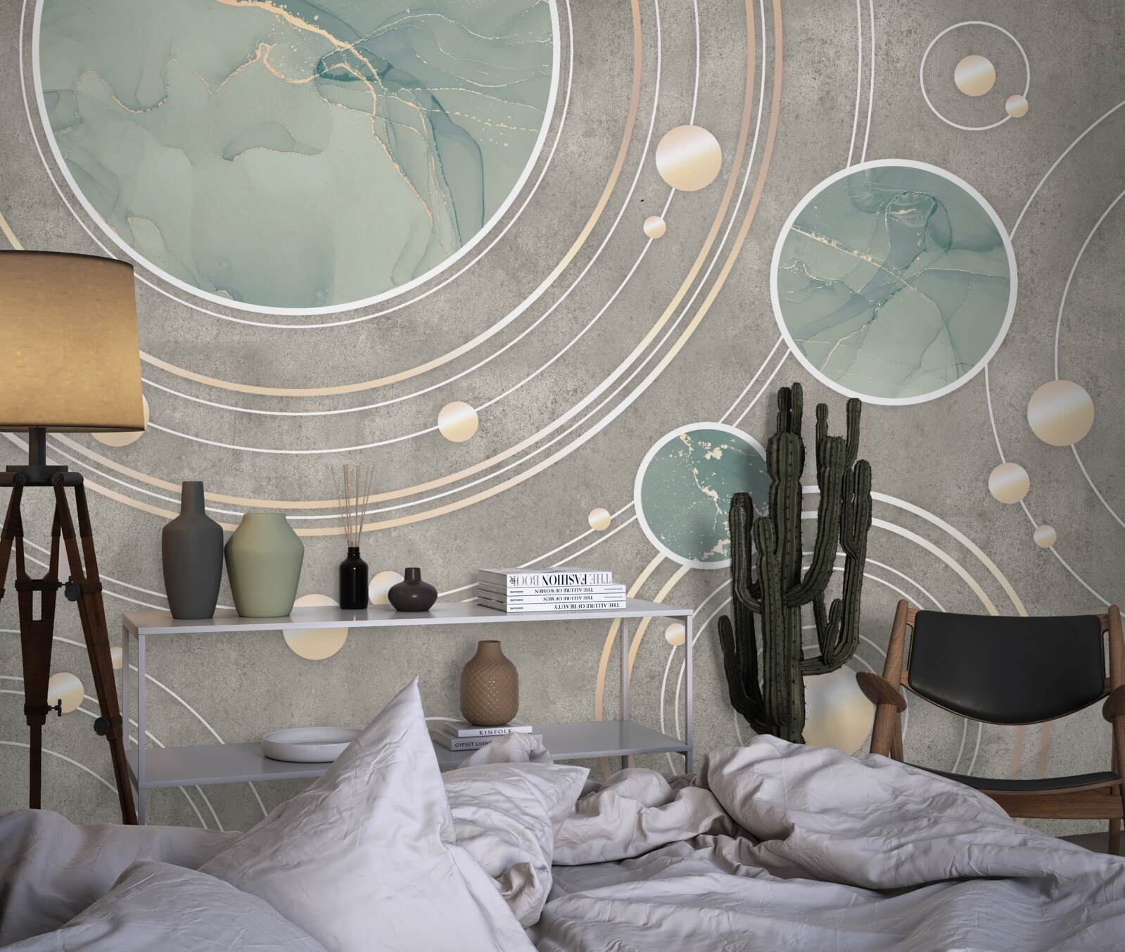 Fotobehang kosmische abstracte cirkels