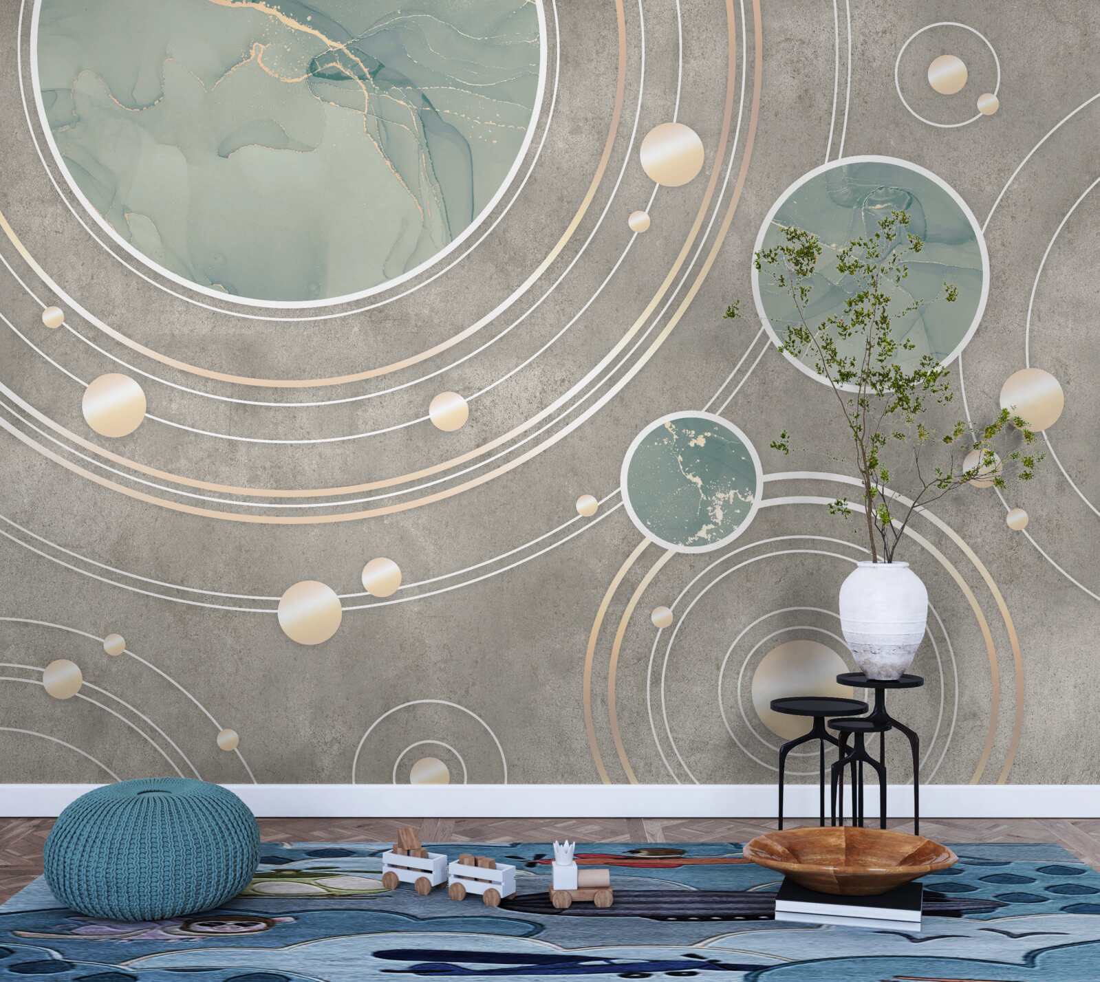 Fotobehang kosmische abstracte cirkels