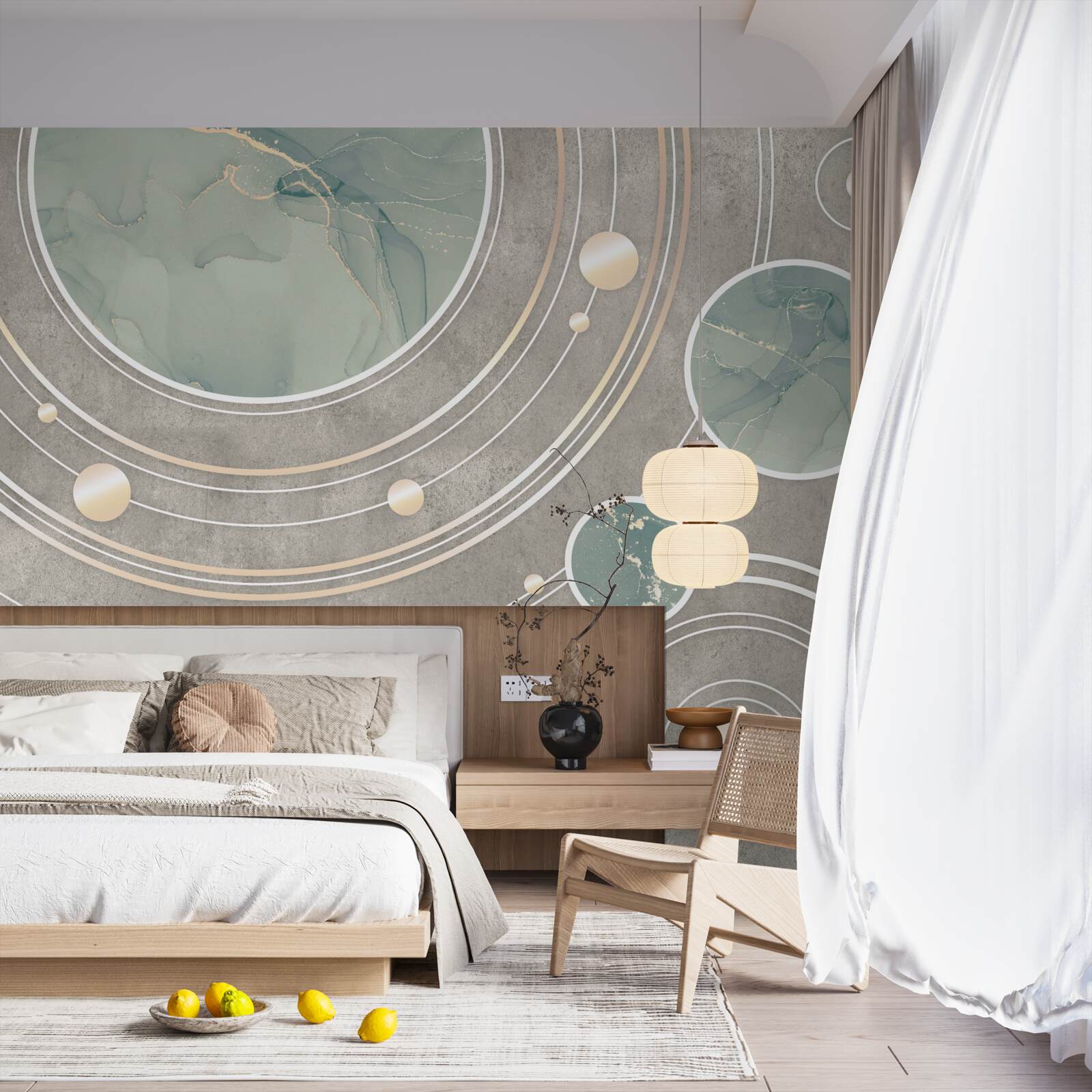 Fotobehang kosmische abstracte cirkels