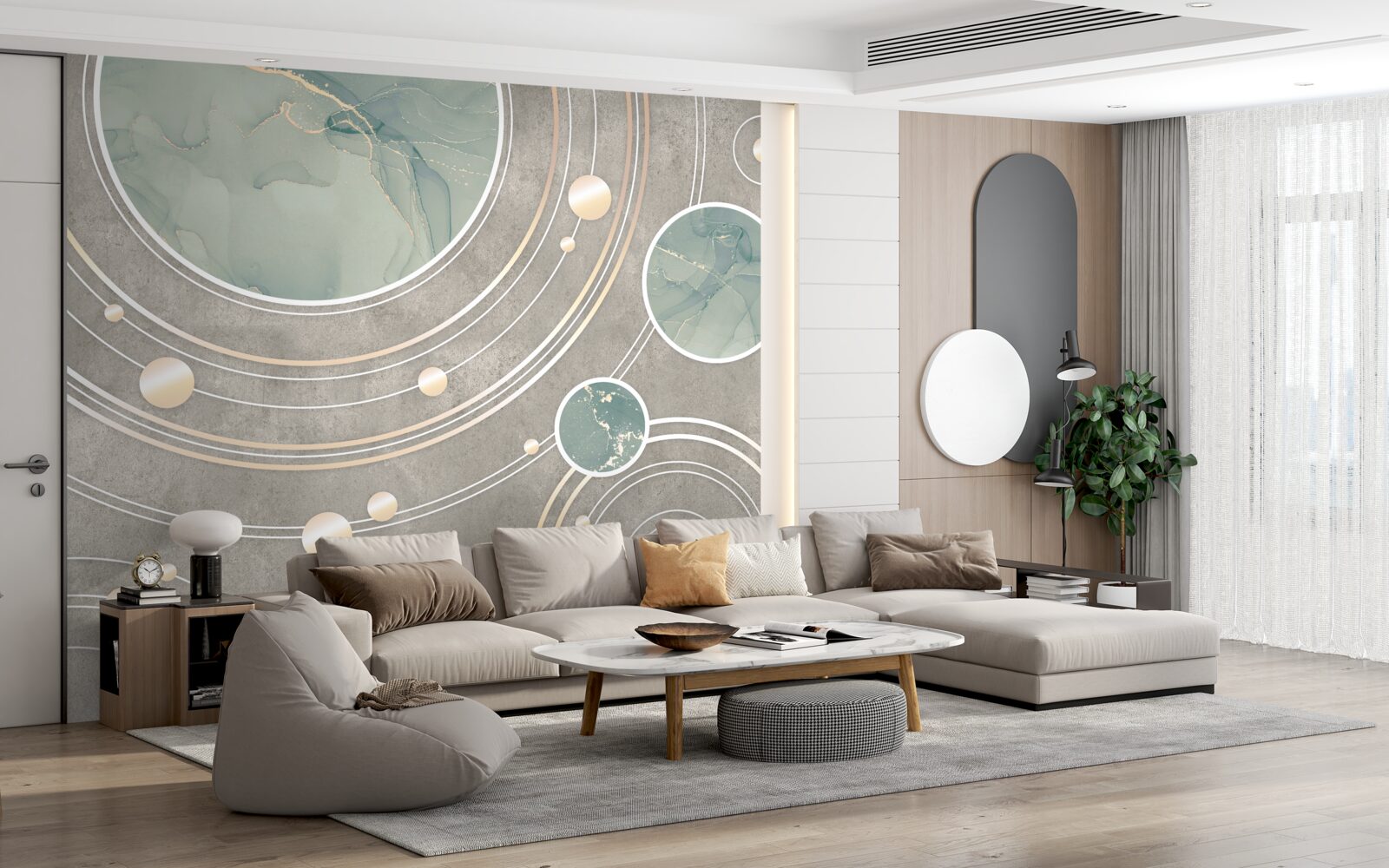 Fotobehang kosmische abstracte cirkels